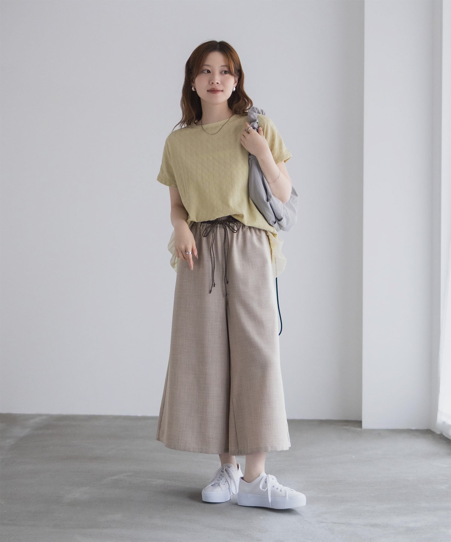 マックハウス Mac-House nAvy ベルト付きワイドクロップドパンツ （ブラック） ブラック