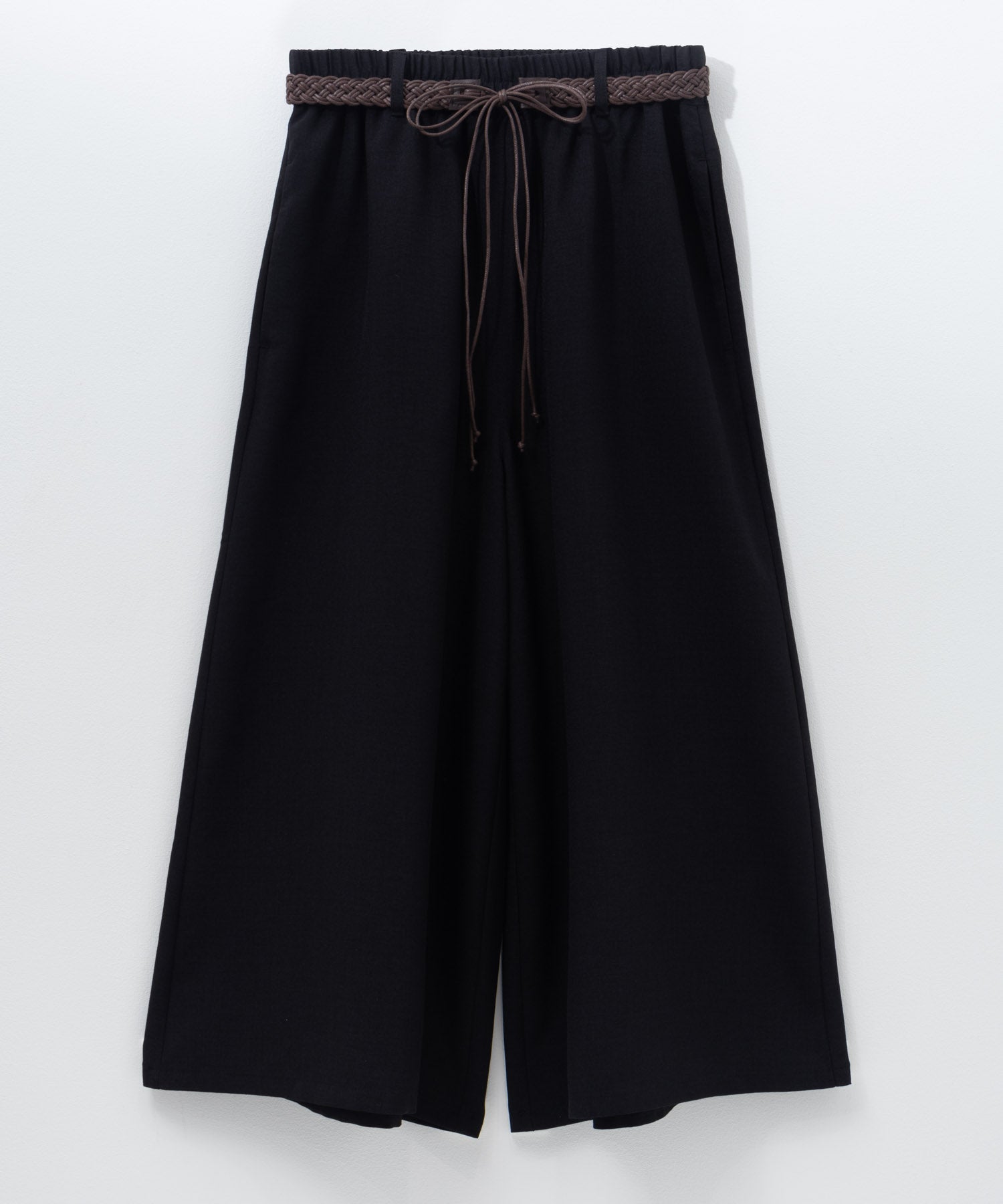 マックハウス Mac-House nAvy ベルト付きワイドクロップドパンツ （ブラック） ブラック