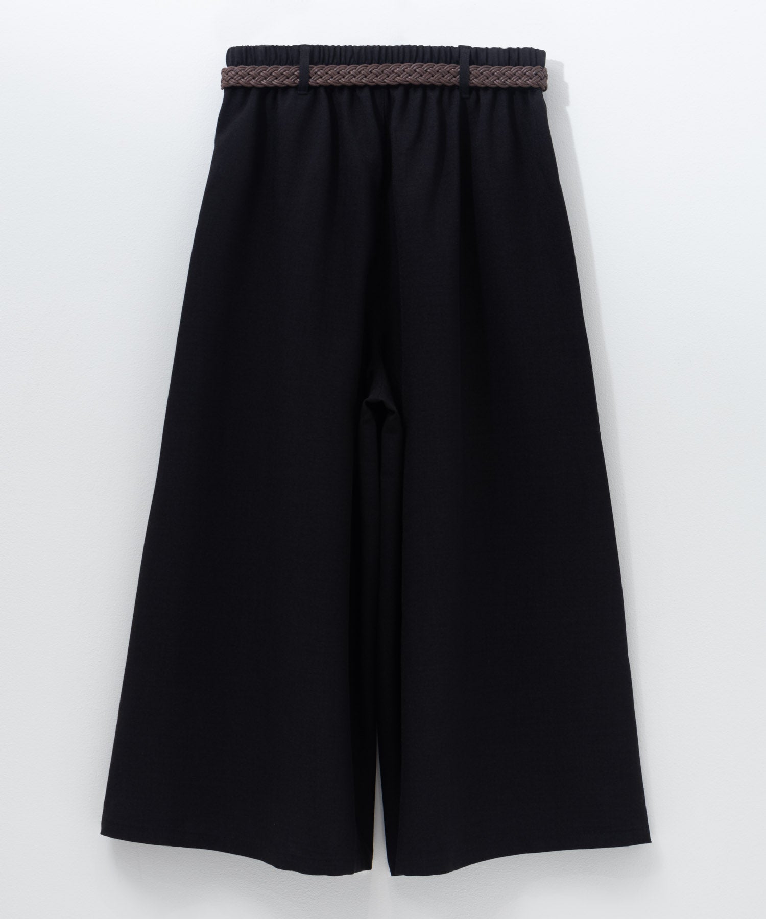 マックハウス Mac-House nAvy ベルト付きワイドクロップドパンツ （ブラック） ブラック