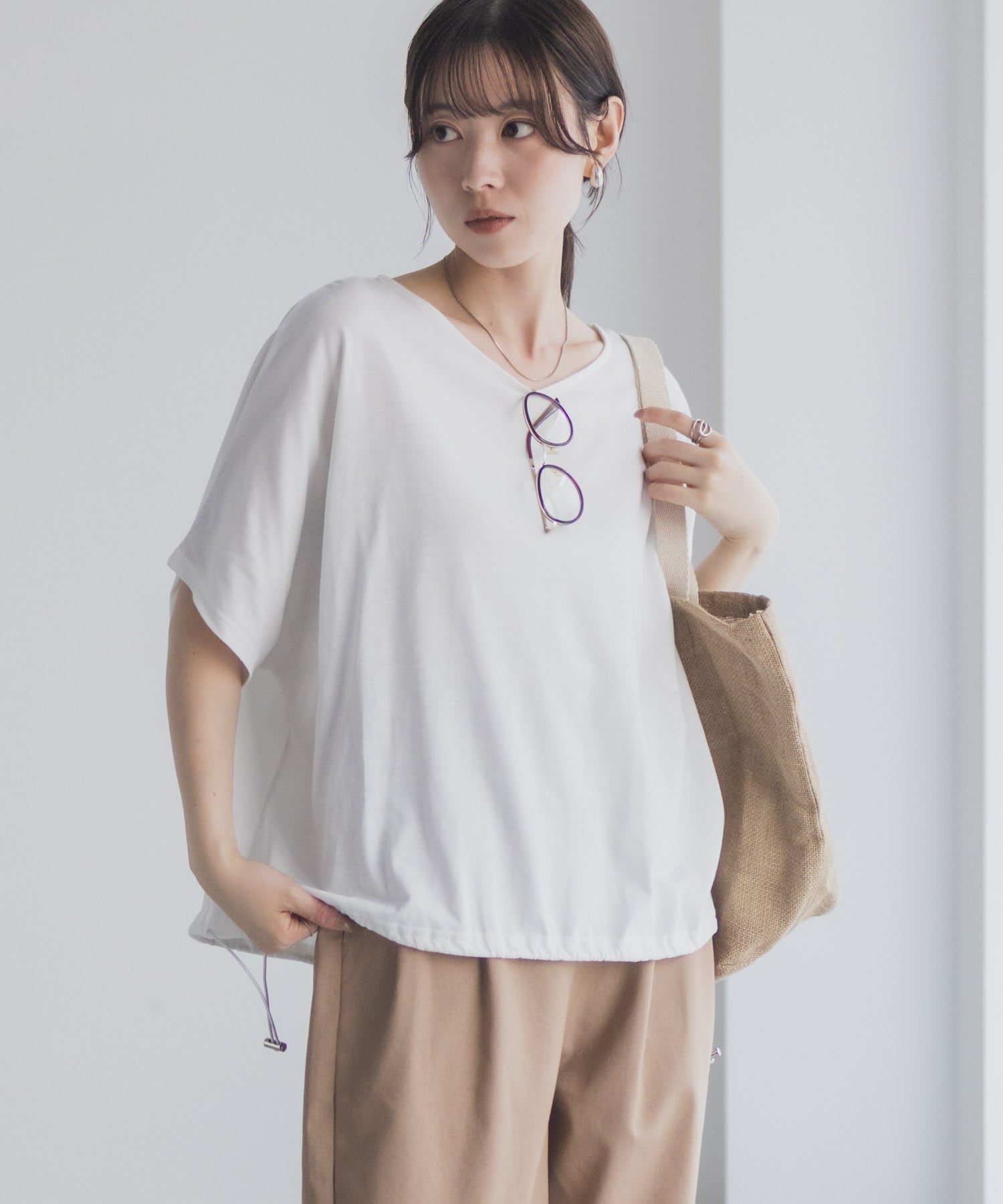 マックハウス Mac-House 裾ドロストカットソー （ブラック） ブラック