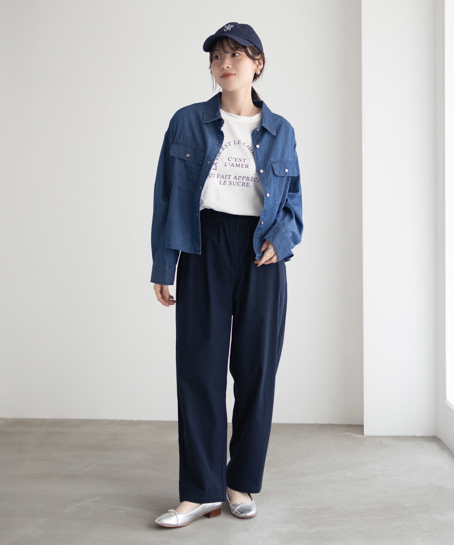 マックハウス Mac-House デニムコンパクトシャツ （ブルー） ブルー