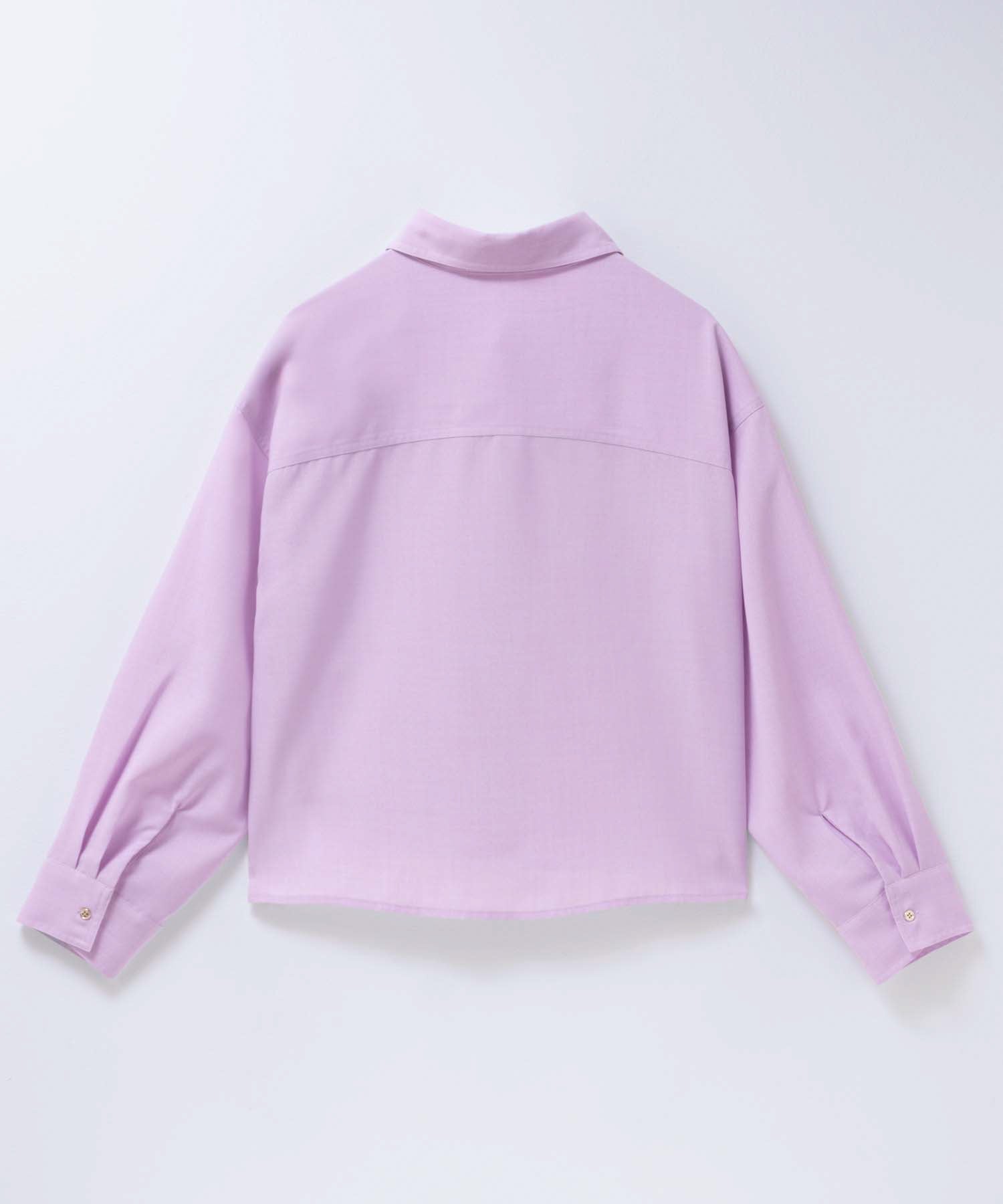 マックハウス Mac-House リネンライクコンパクトシャツ （パープル） パープル