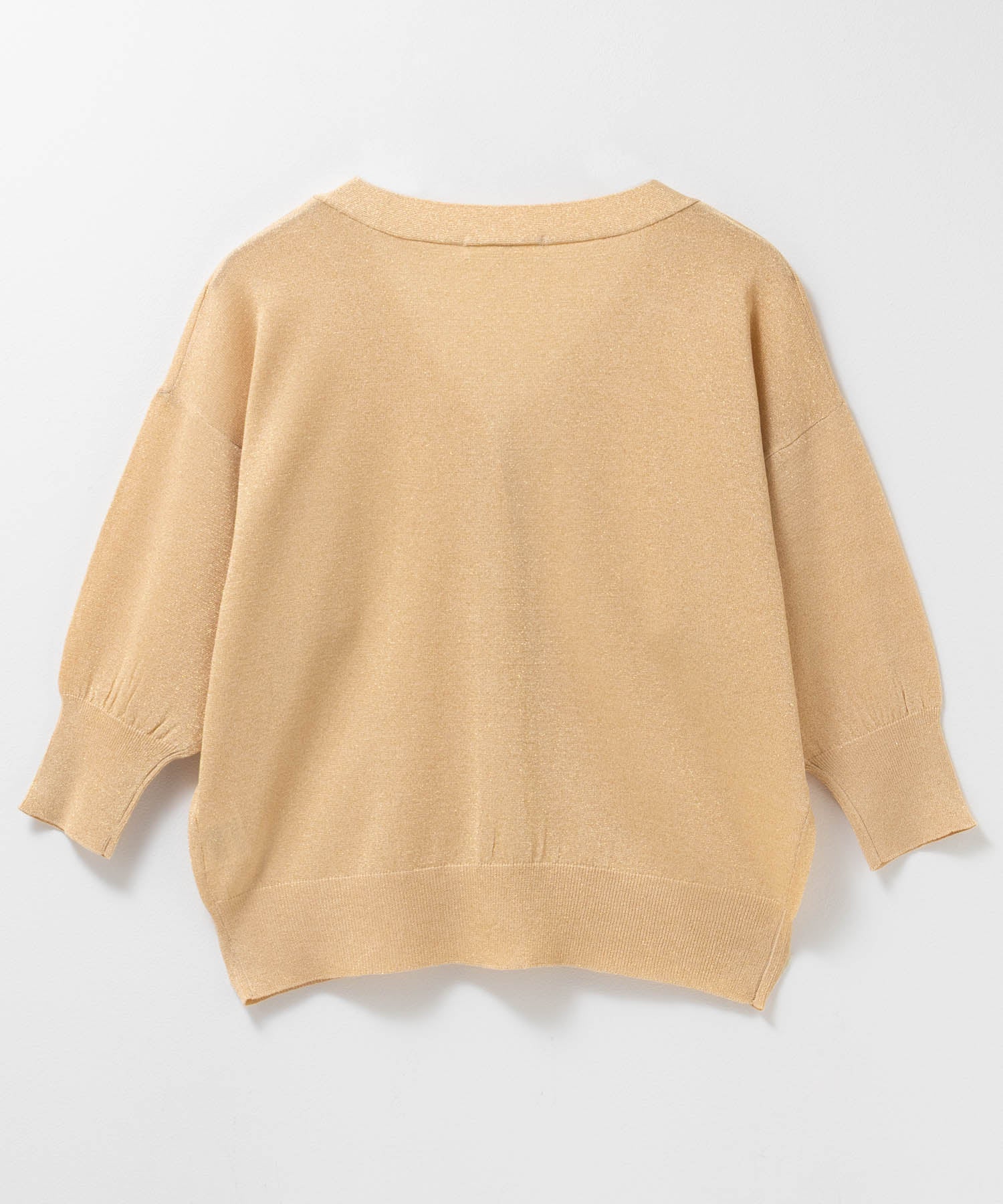 マックハウス Mac-House ラメVネックカーディガン （グレージュ） グレージュ