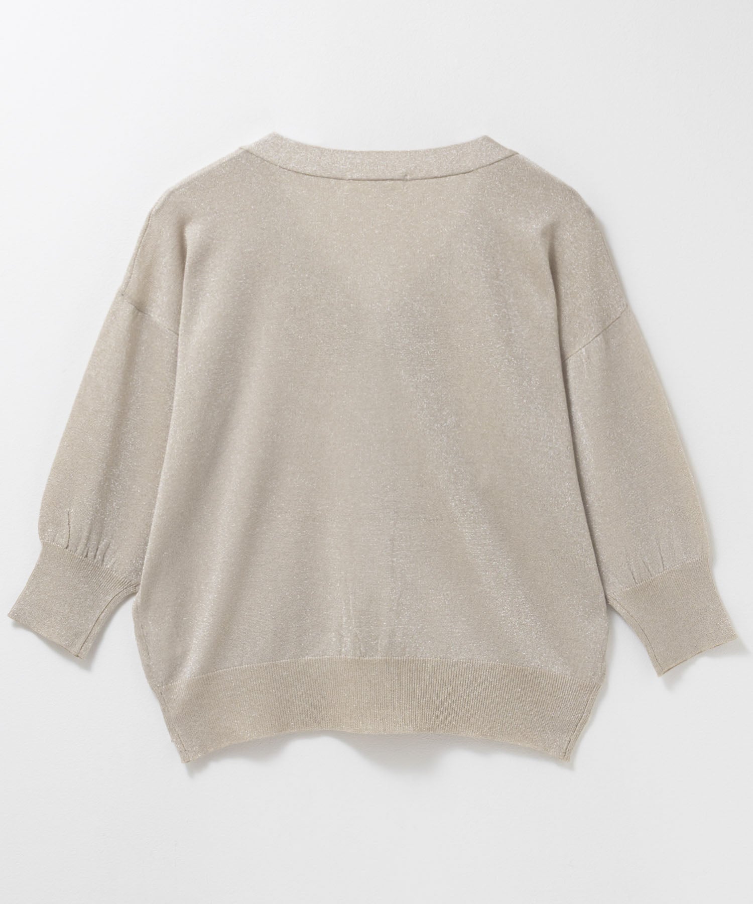 マックハウス Mac-House ラメVネックカーディガン （グレージュ） グレージュ