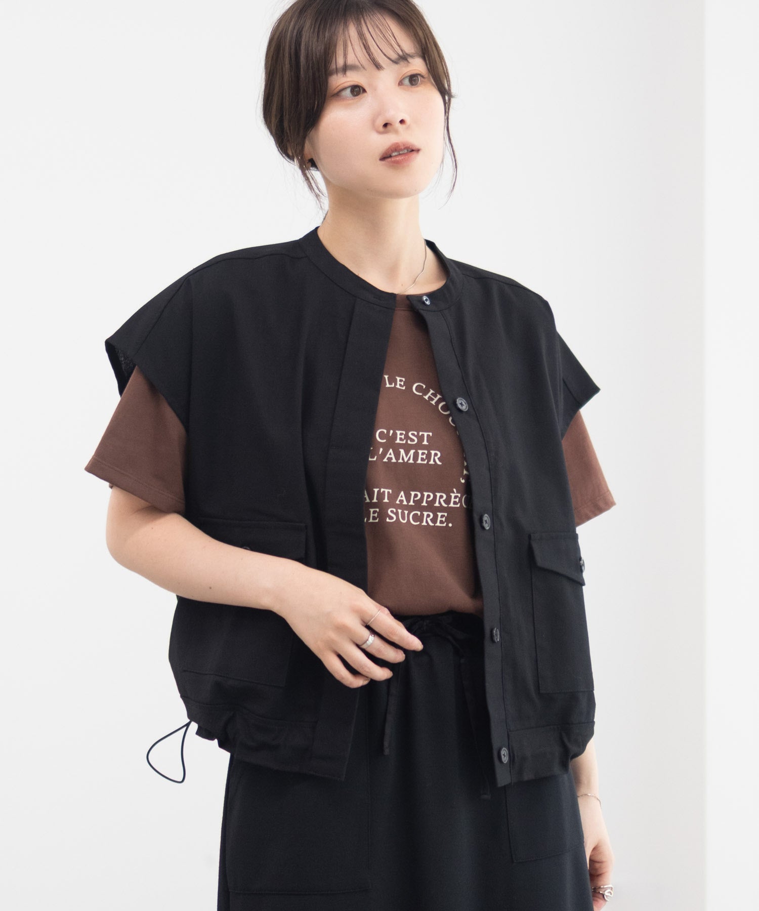 マックハウス Mac-House リネンライクノーカラージャケット （ベージュ） ベージュ