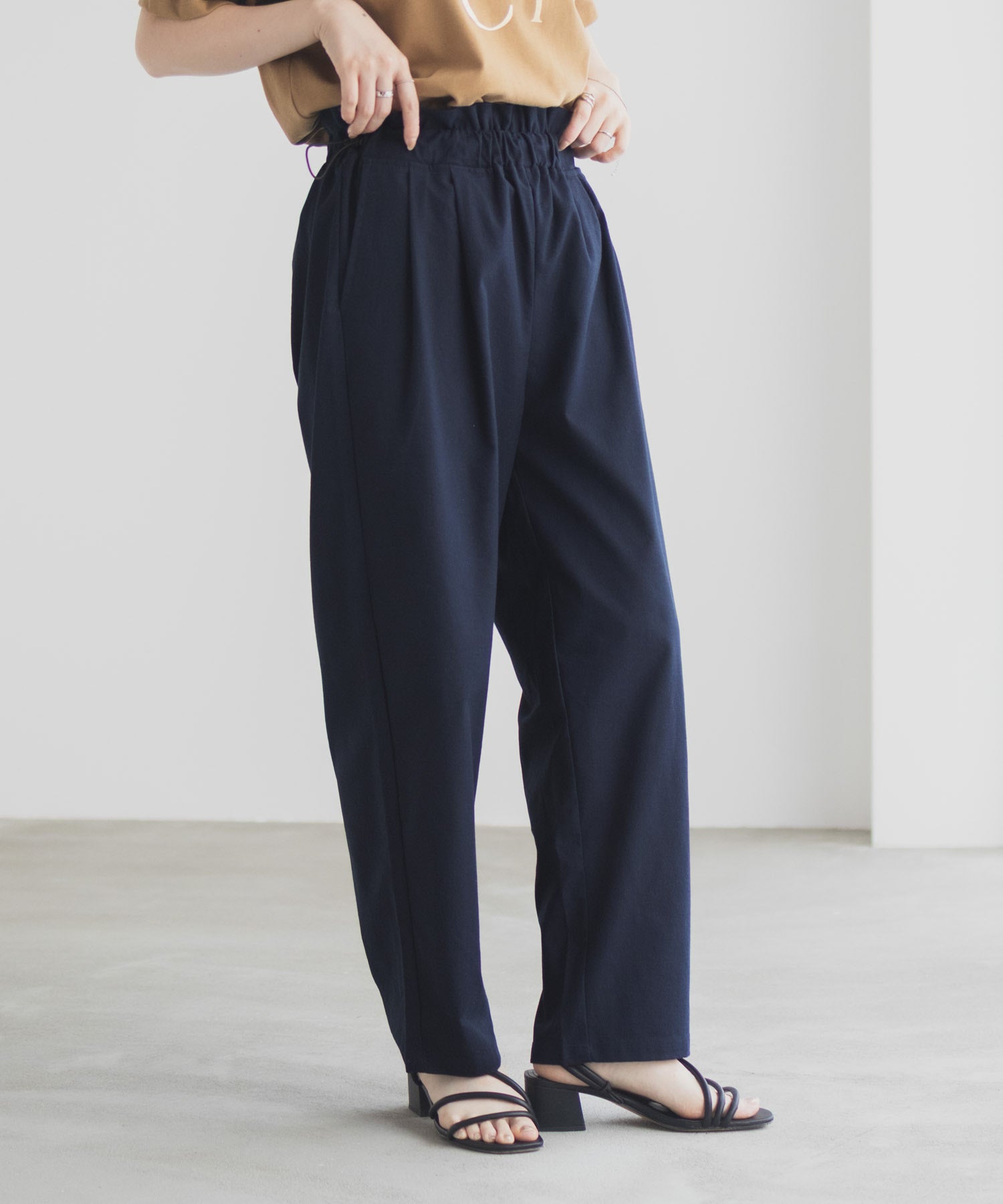 マックハウス Mac-House リネンライクドロストテーパードパンツ （ベージュ） ベージュ