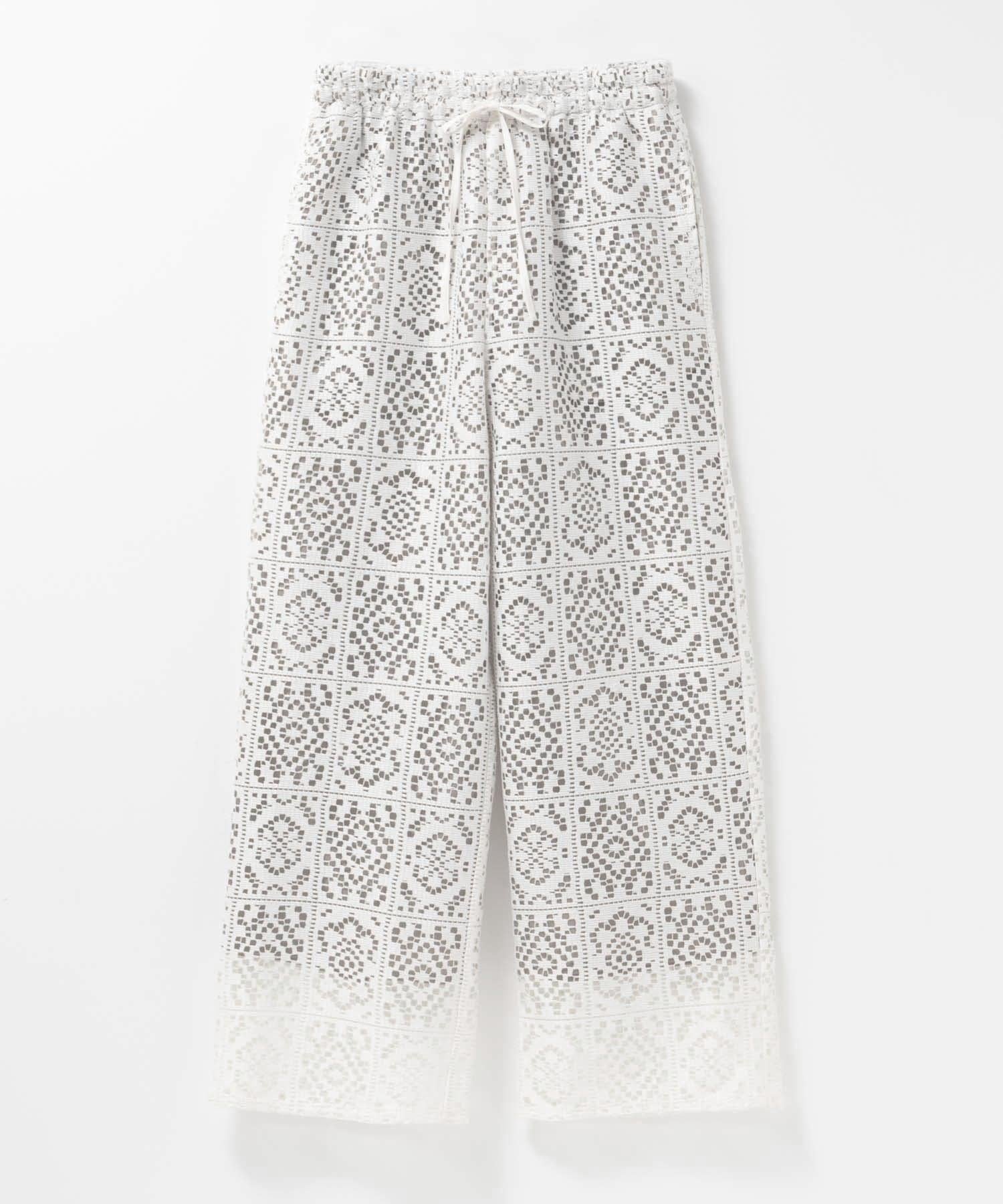 マックハウス Mac-House クロシェライクレースイージーパンツ （ブラック） ブラック