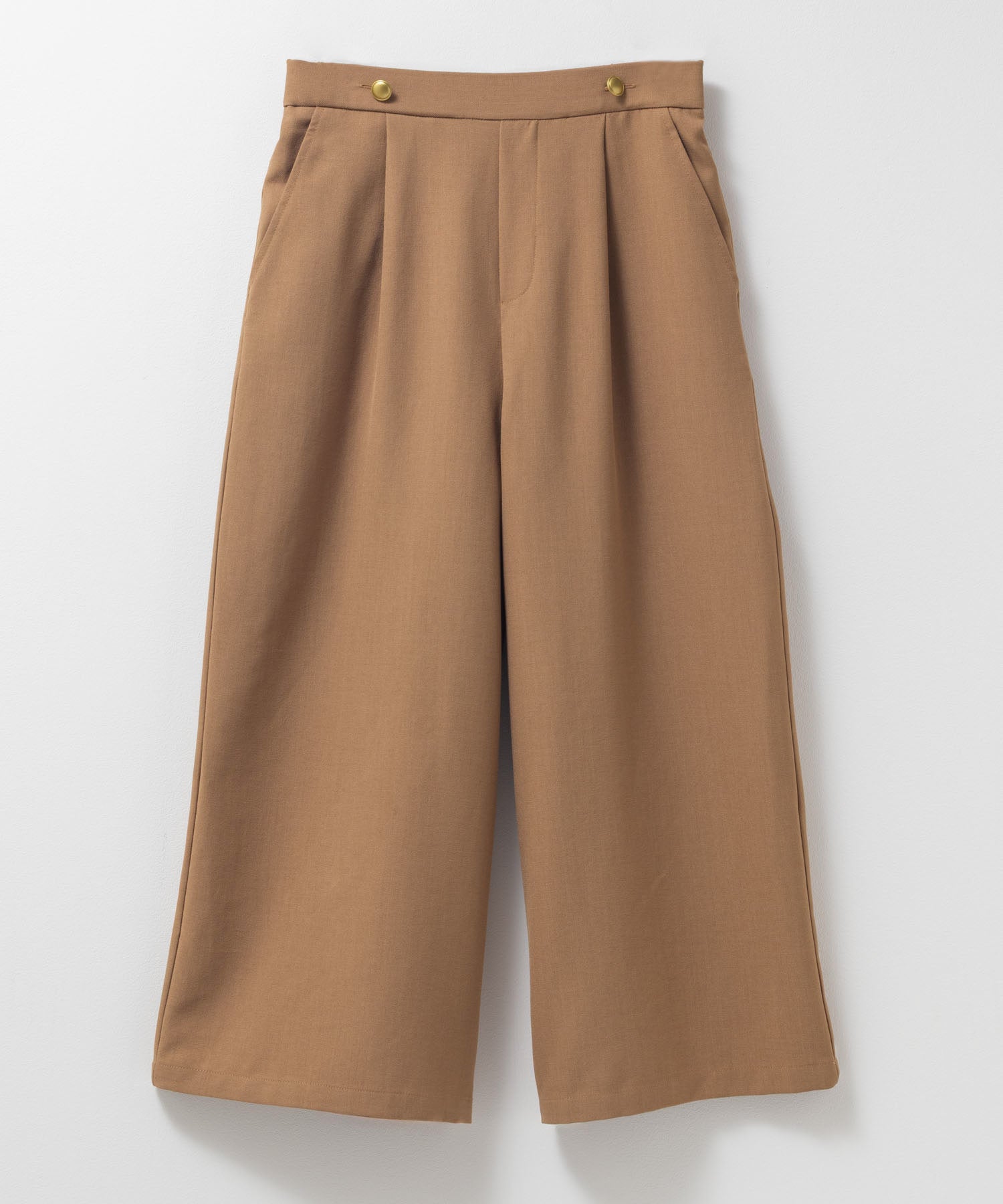 マックハウス Mac-House 釦付きワイドクロップドパンツ （ブラック） ブラック