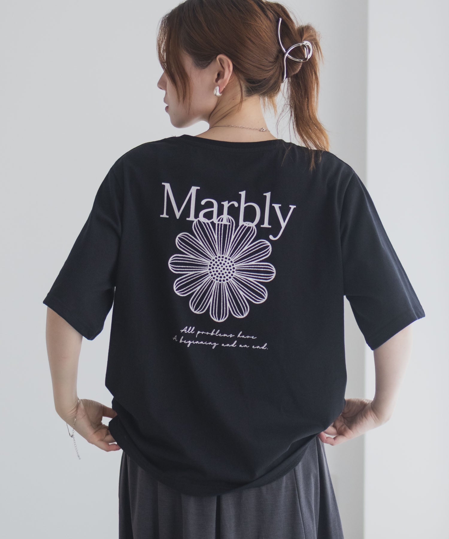 マックハウス Mac-House フラワープリントTシャツ （ホワイト） ホワイト