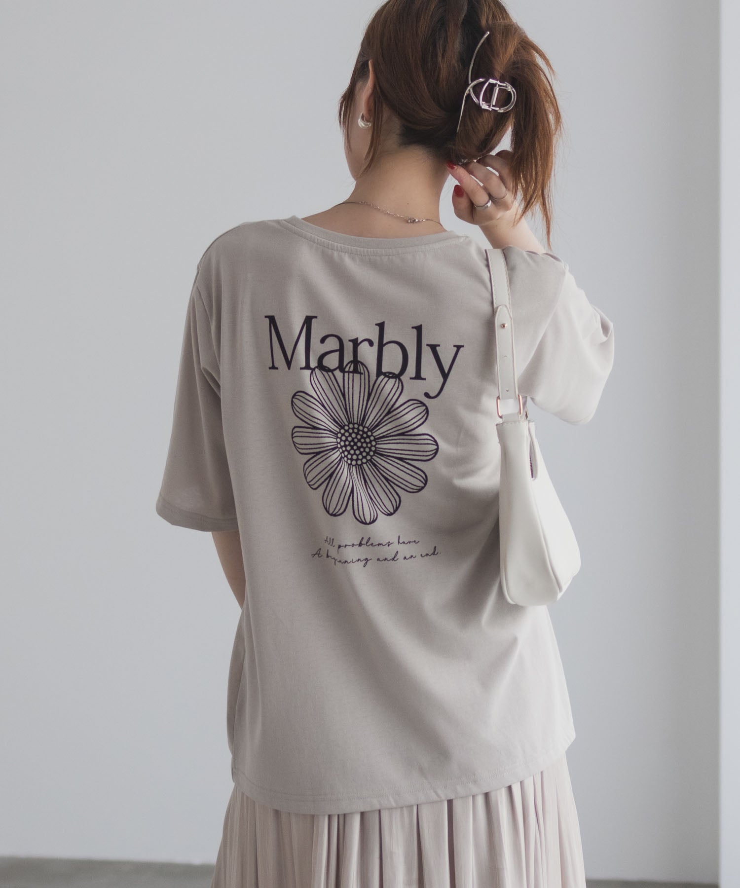 マックハウス Mac-House フラワープリントTシャツ （ホワイト） ホワイト