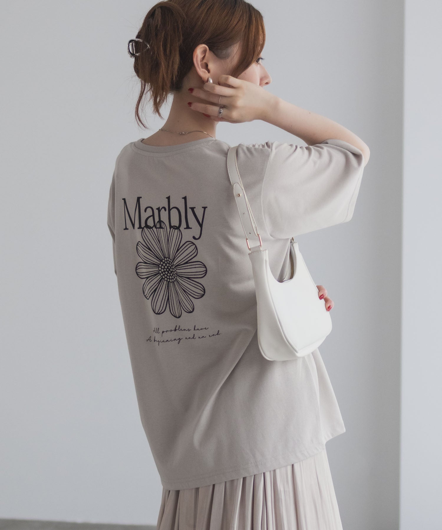 マックハウス Mac-House フラワープリントTシャツ （ホワイト） ホワイト