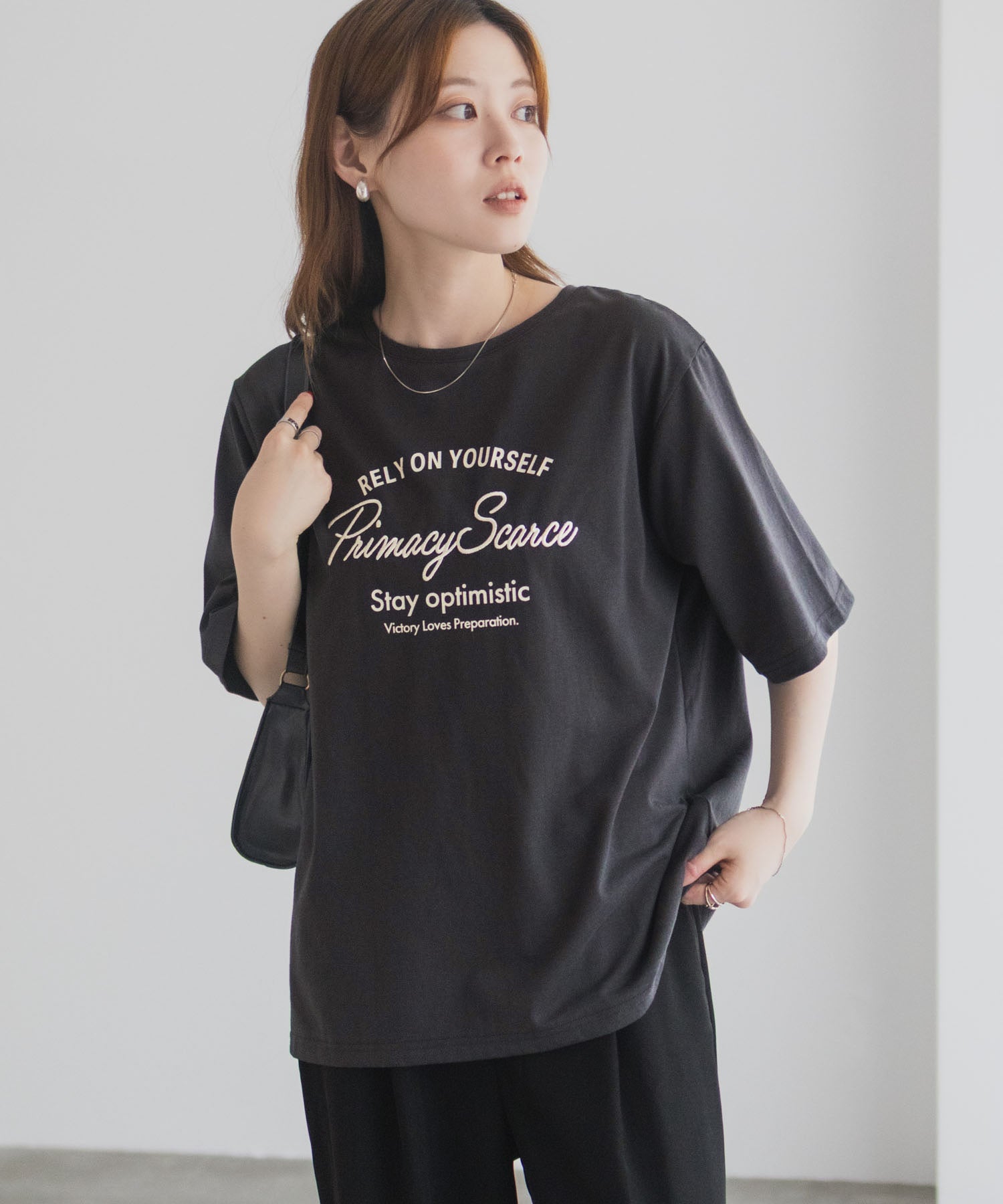 マックハウス Mac-House メッセージ刺繍Tシャツ （ミント） ミント