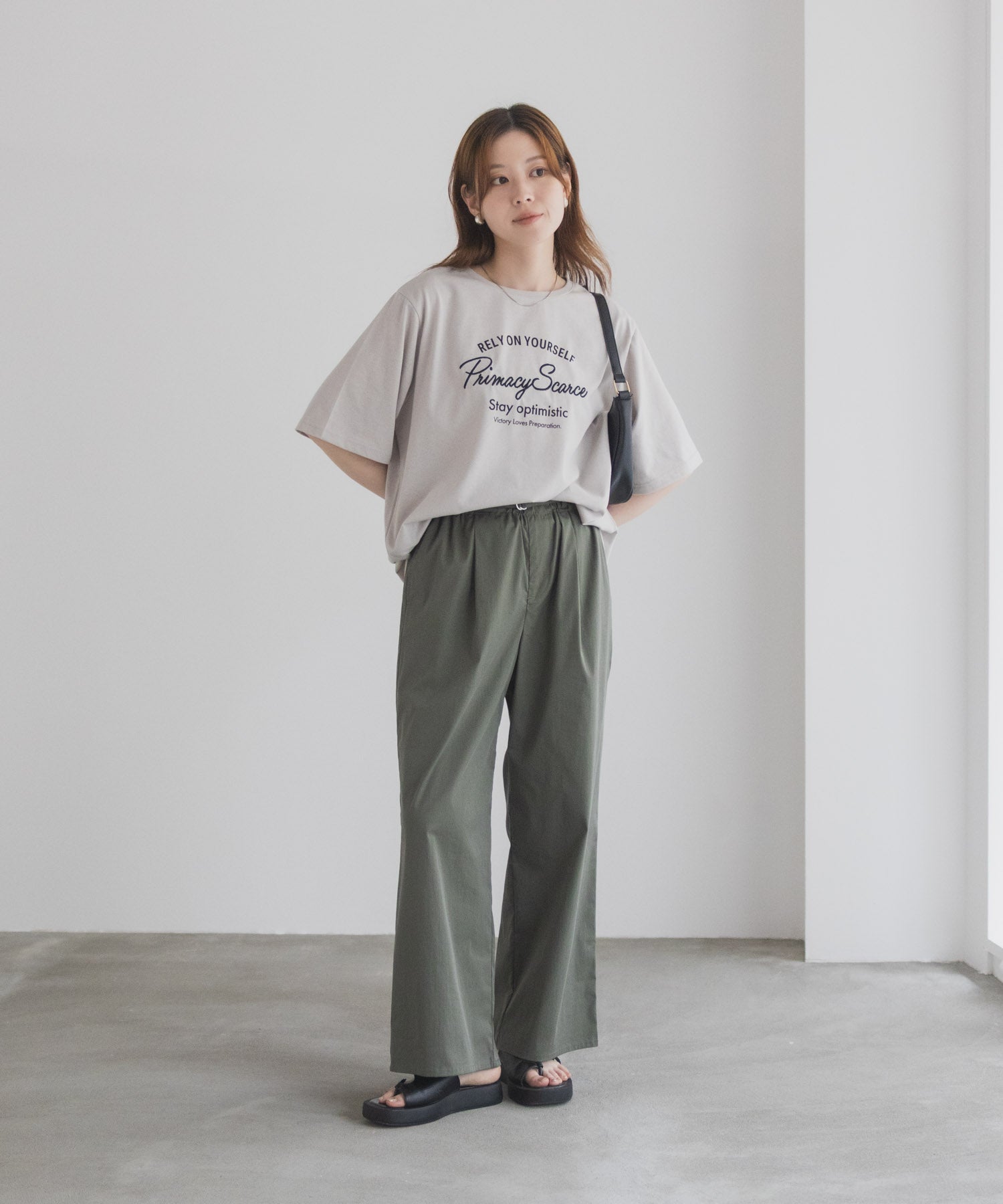 マックハウス Mac-House メッセージ刺繍Tシャツ （ミント） ミント