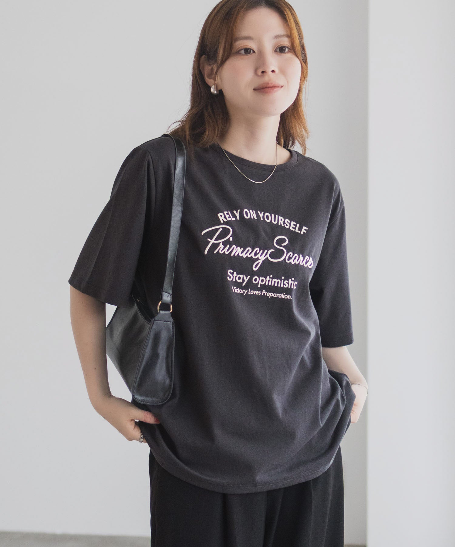 マックハウス Mac-House メッセージ刺繍Tシャツ （ミント） ミント