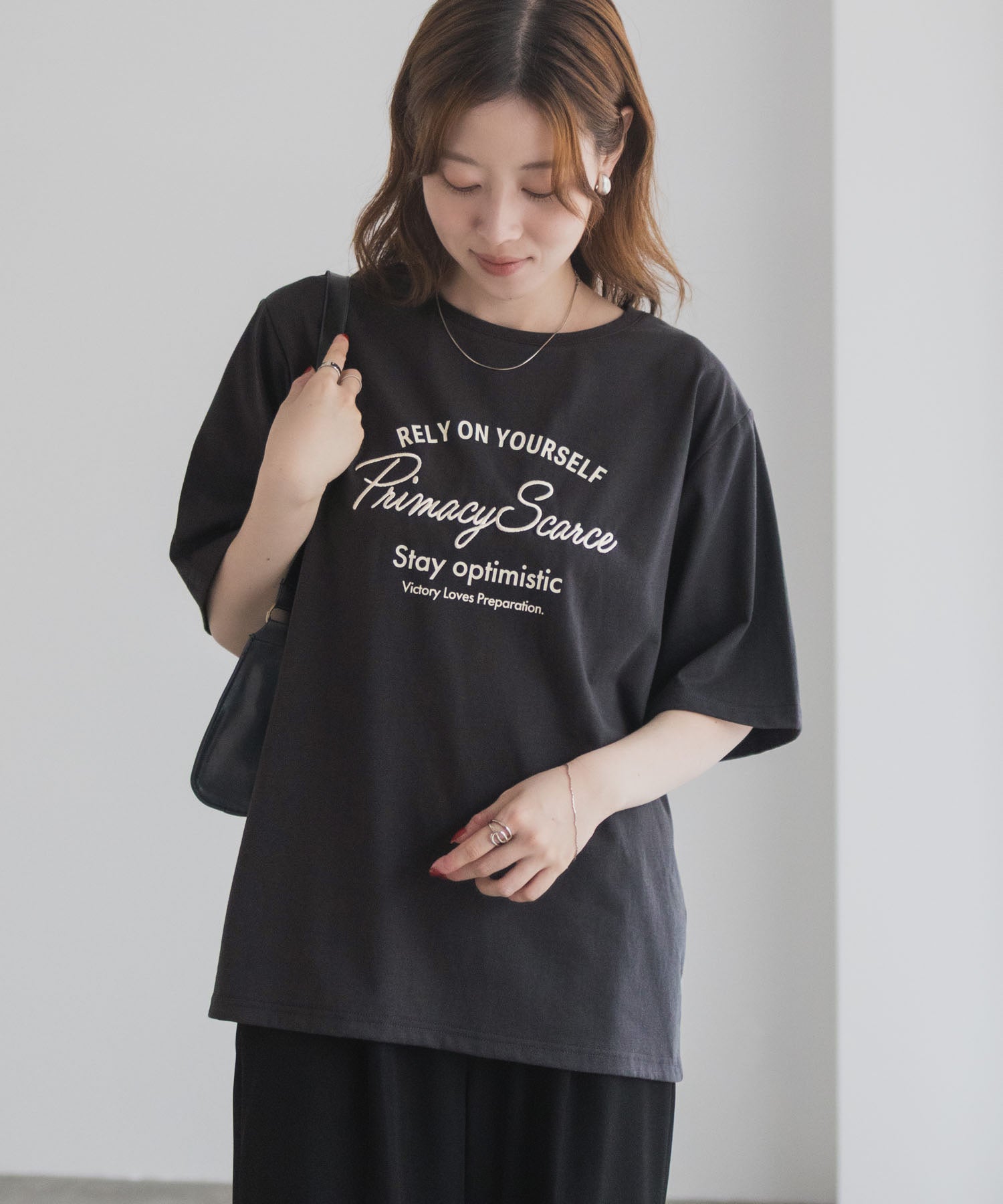 マックハウス Mac-House メッセージ刺繍Tシャツ （ミント） ミント