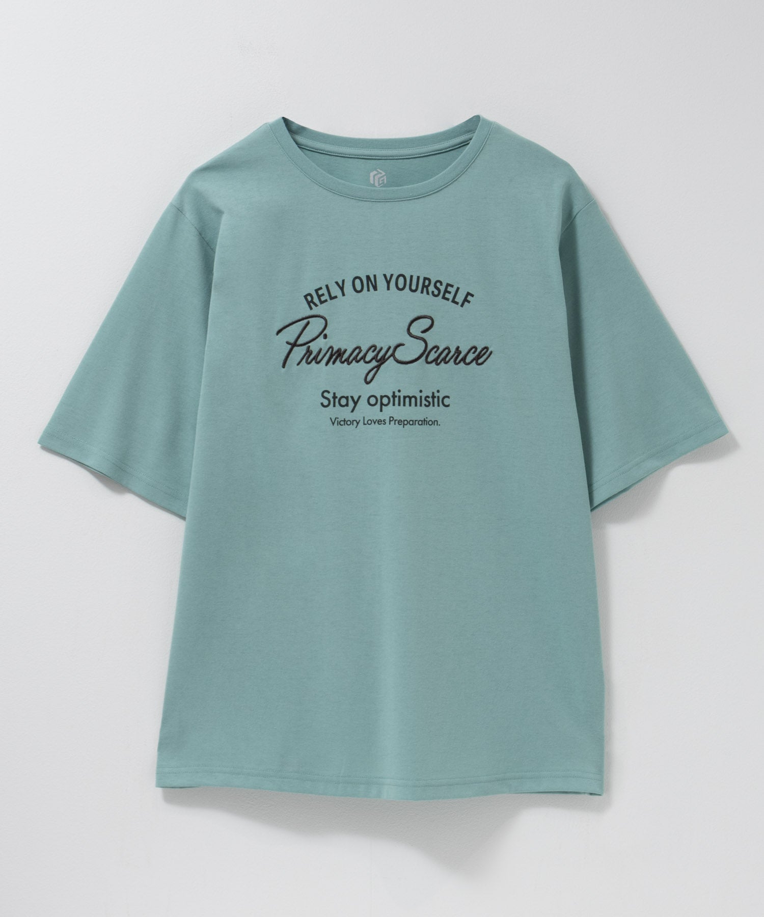 マックハウス Mac-House メッセージ刺繍Tシャツ （ミント） ミント
