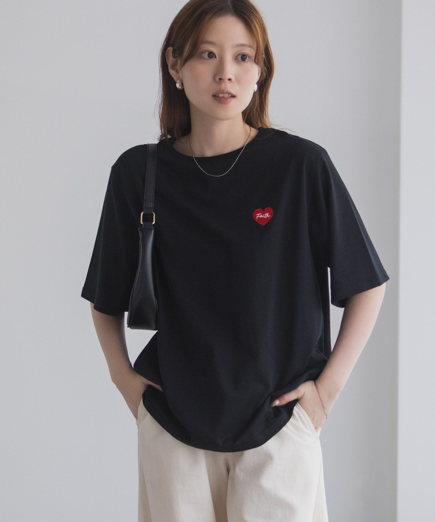 マックハウス Mac-House ハート刺繍Tシャツ （ホワイト） ホワイト