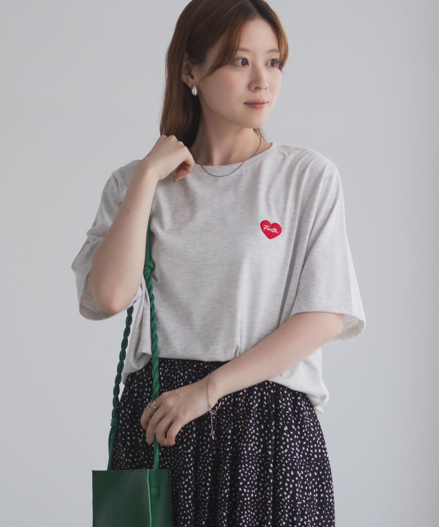 マックハウス Mac-House ハート刺繍Tシャツ （ホワイト） ホワイト