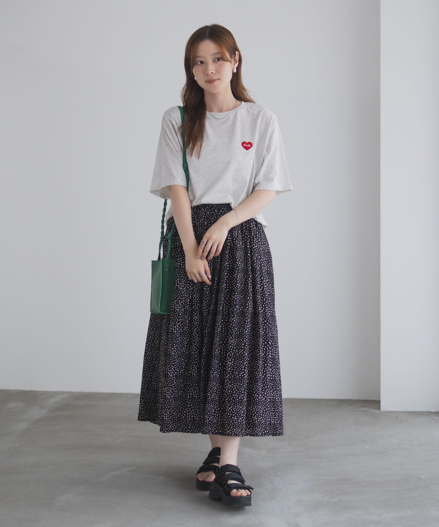 マックハウス Mac-House ハート刺繍Tシャツ （ホワイト） ホワイト