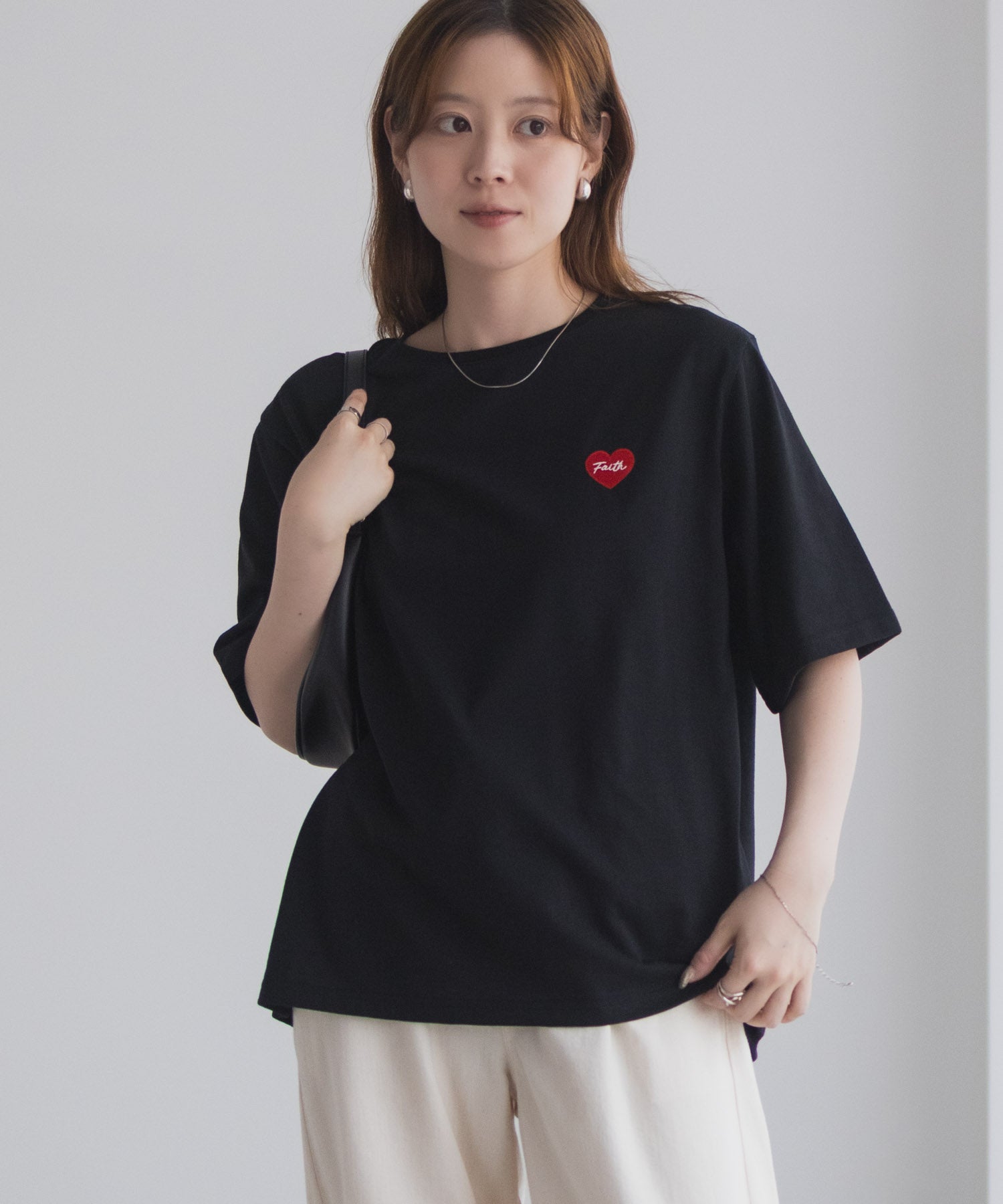 マックハウス Mac-House ハート刺繍Tシャツ （ホワイト） ホワイト