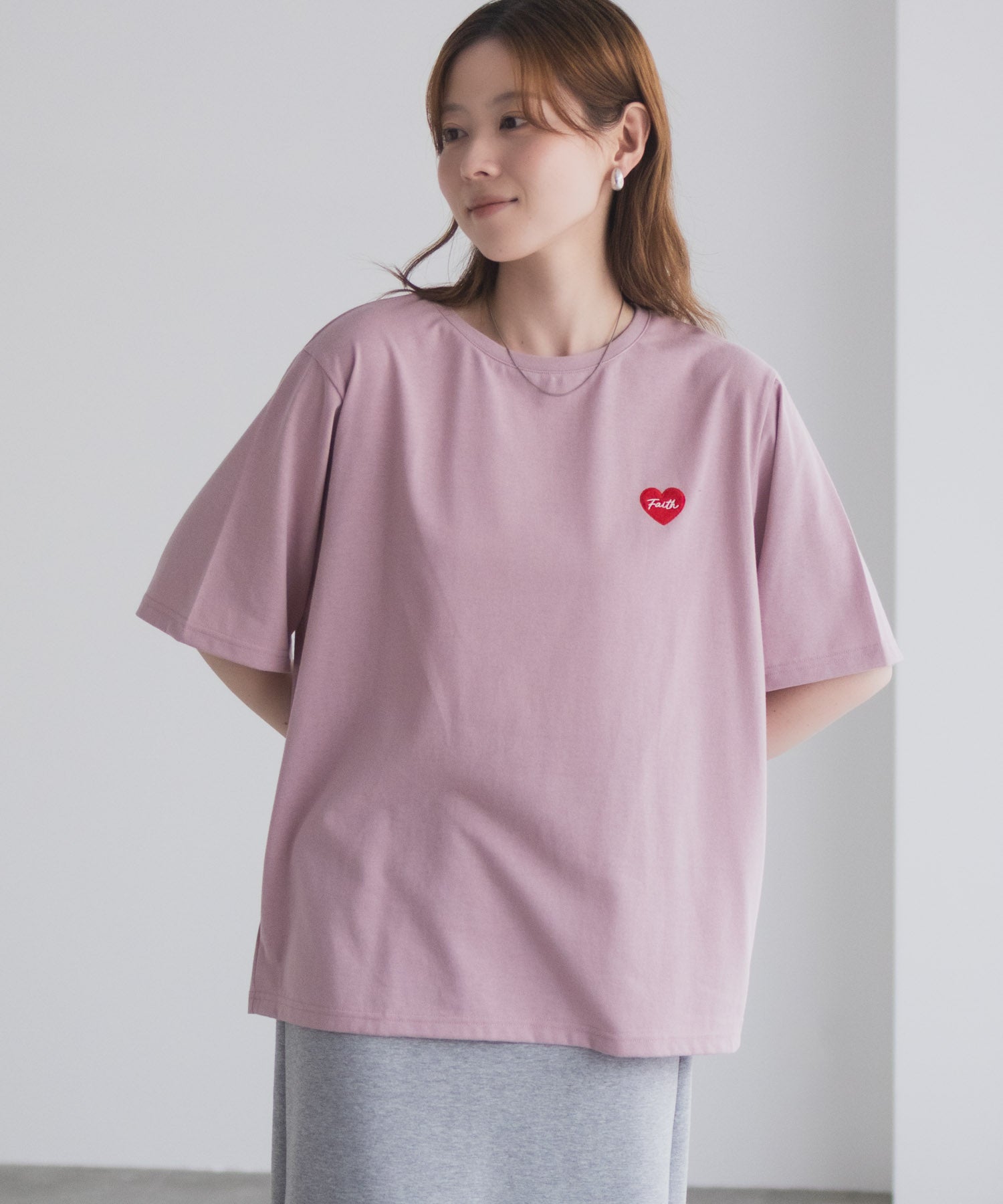 マックハウス Mac-House ハート刺繍Tシャツ （ホワイト） ホワイト