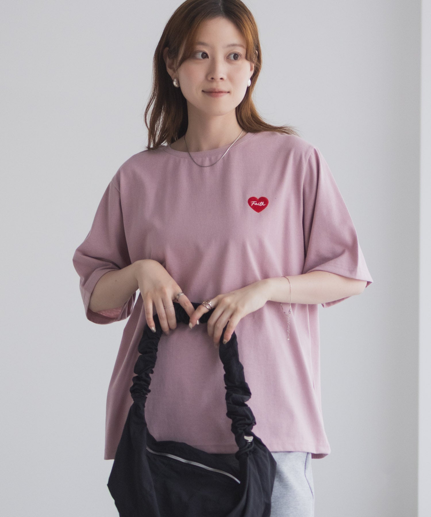 マックハウス Mac-House ハート刺繍Tシャツ （ホワイト） ホワイト