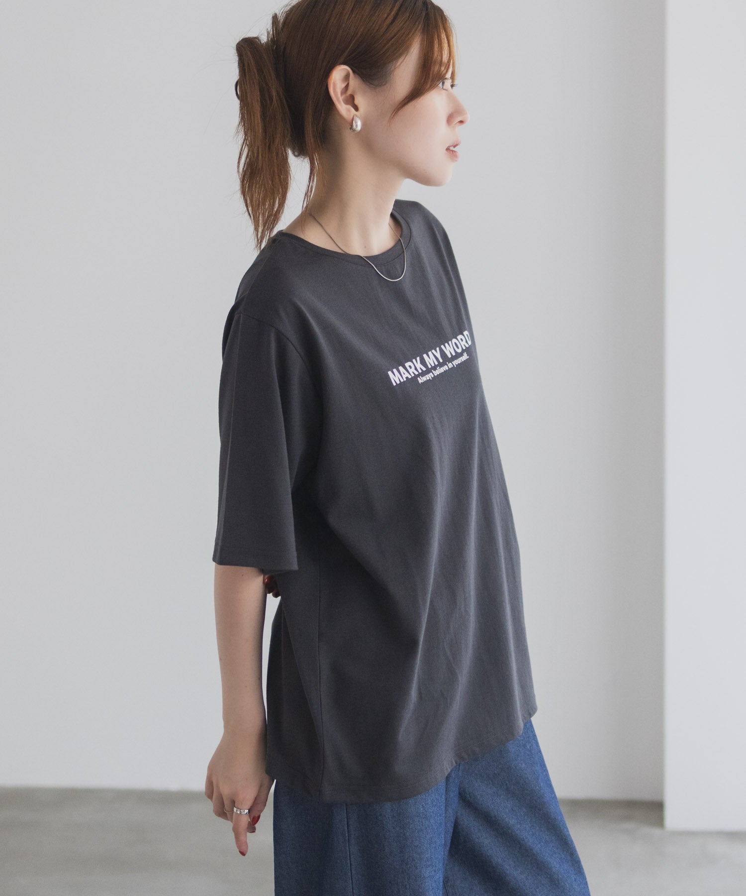 マックハウス Mac-House バックプリントTシャツ （チャコール） チャコール