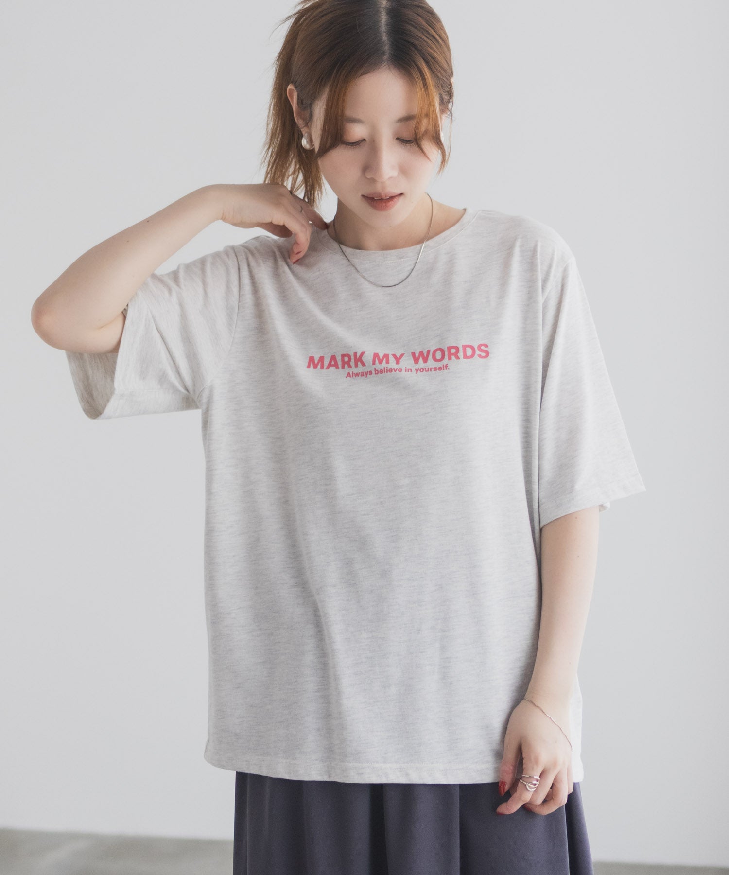 マックハウス Mac-House バックプリントTシャツ （チャコール） チャコール