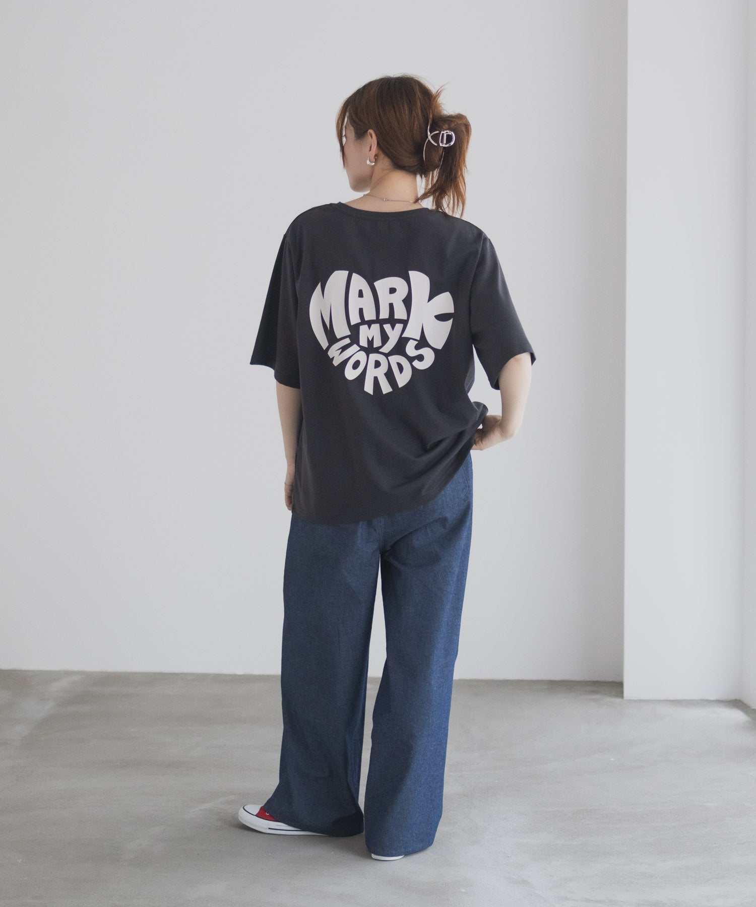 マックハウス Mac-House バックプリントTシャツ （チャコール） チャコール