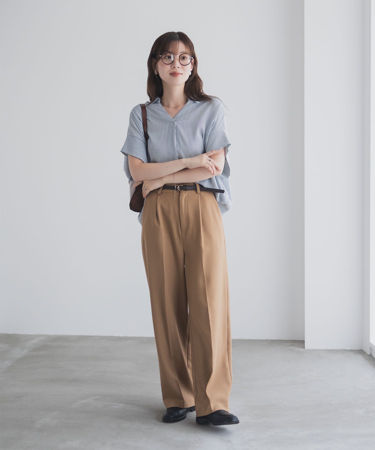 マックハウス Mac-House nAvy スキッパーブラウス （ブラック） ブラック