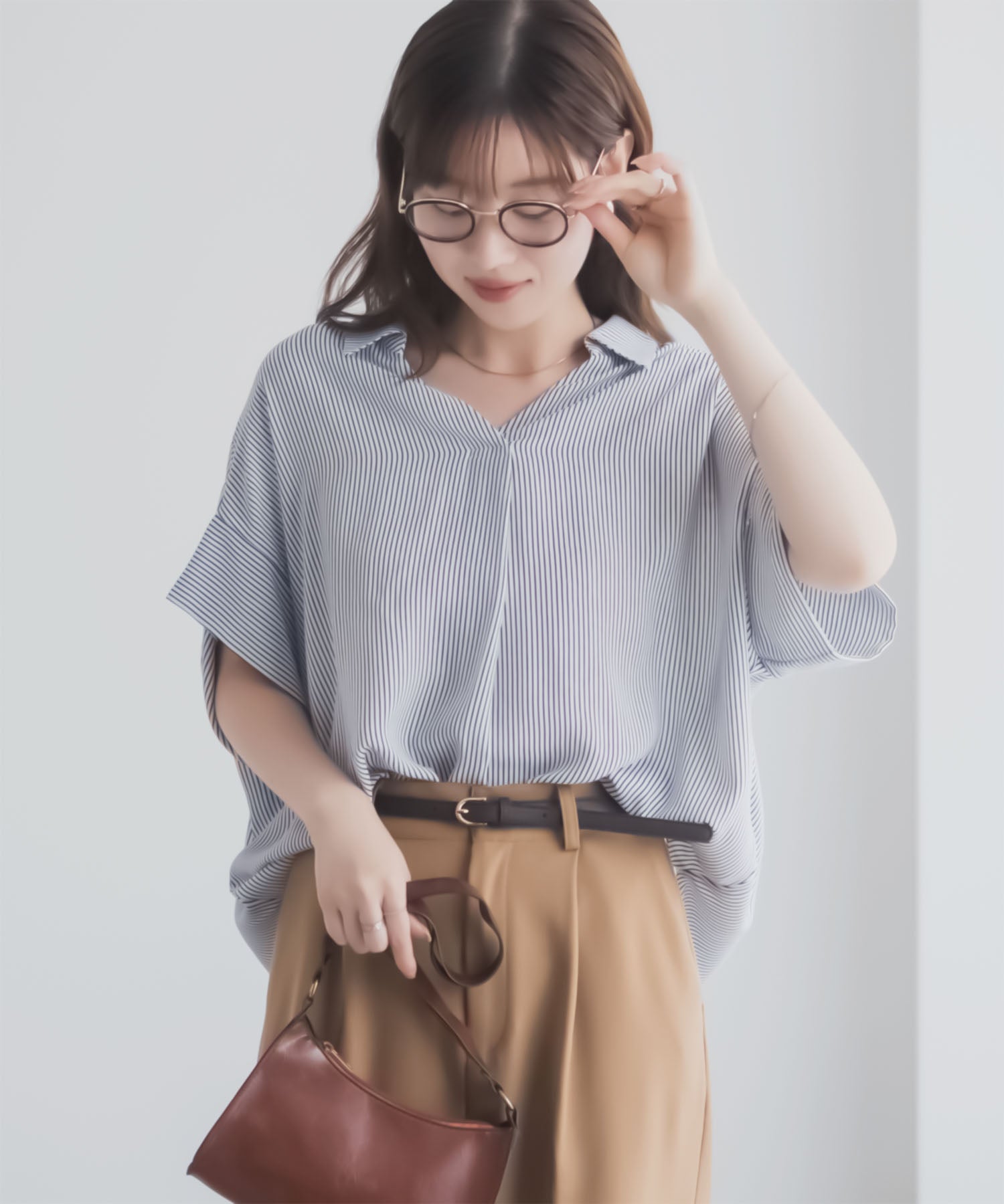 マックハウス Mac-House nAvy スキッパーブラウス （ネイビー） ネイビー