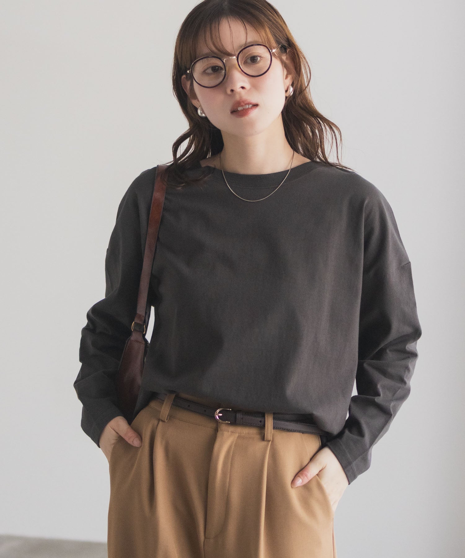 マックハウス Mac-House nAvy エブリーT 裾スリット長袖Tシャツ （オートミール） オートミール