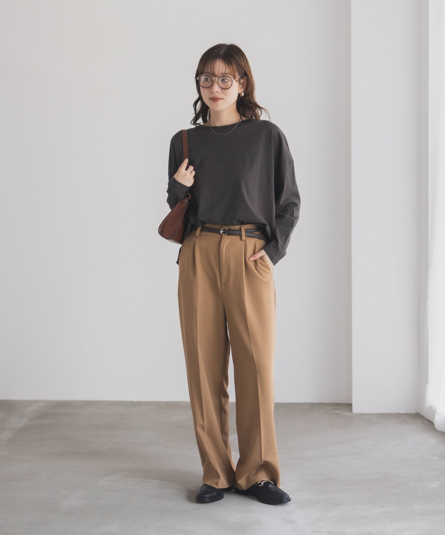 マックハウス Mac-House nAvy エブリーT 裾スリット長袖Tシャツ （オートミール） オートミール