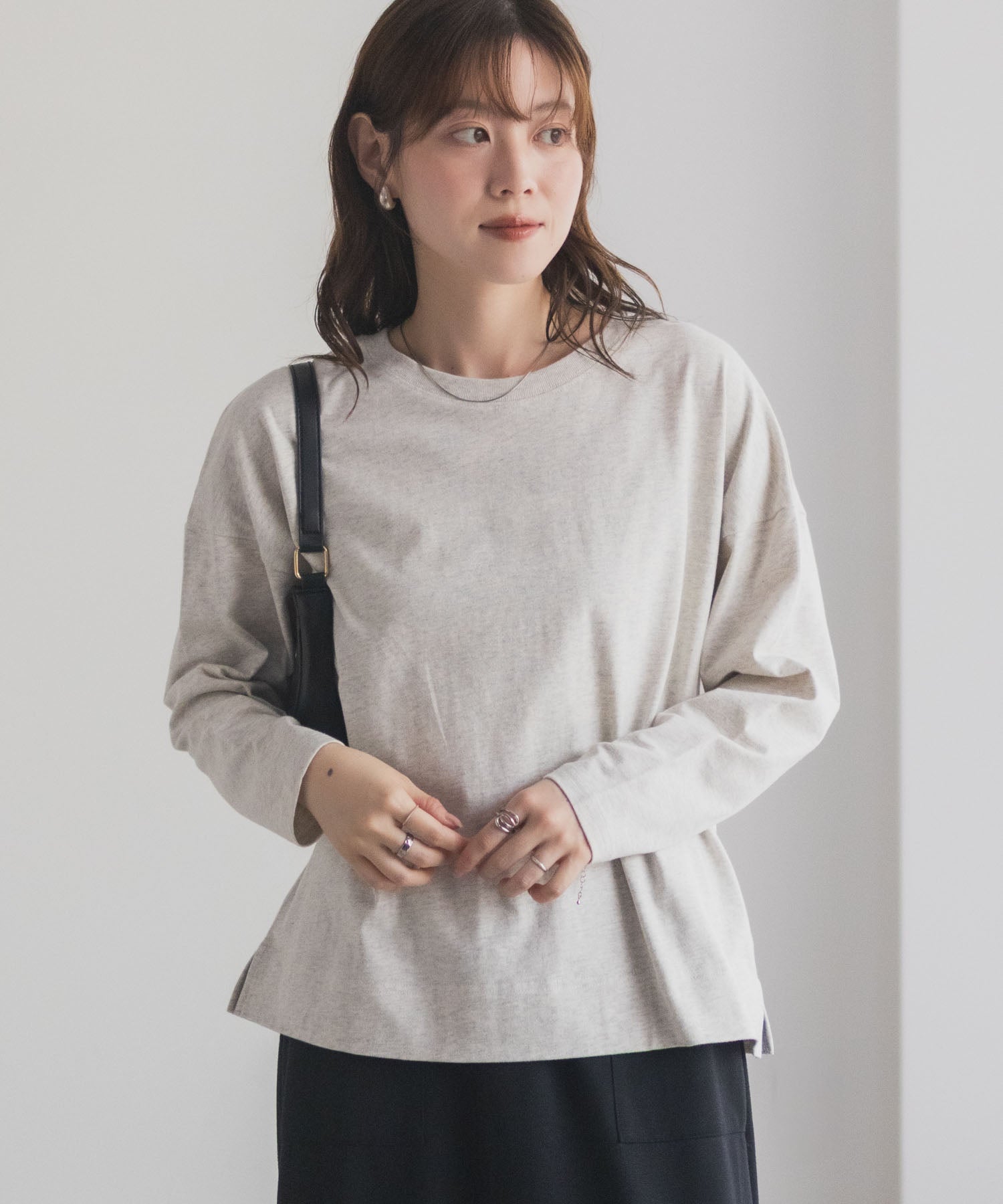 マックハウス Mac-House nAvy エブリーT 裾スリット長袖Tシャツ （オートミール） オートミール