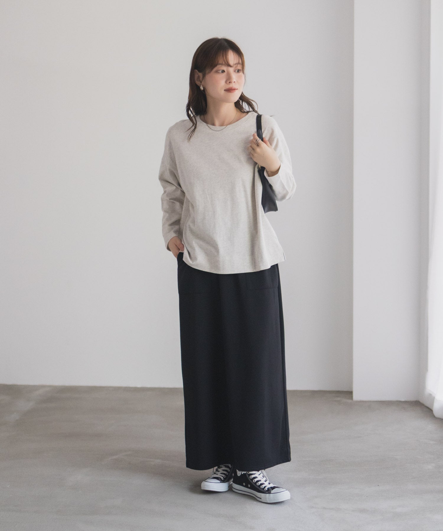 マックハウス Mac-House nAvy エブリーT 裾スリット長袖Tシャツ （オートミール） オートミール