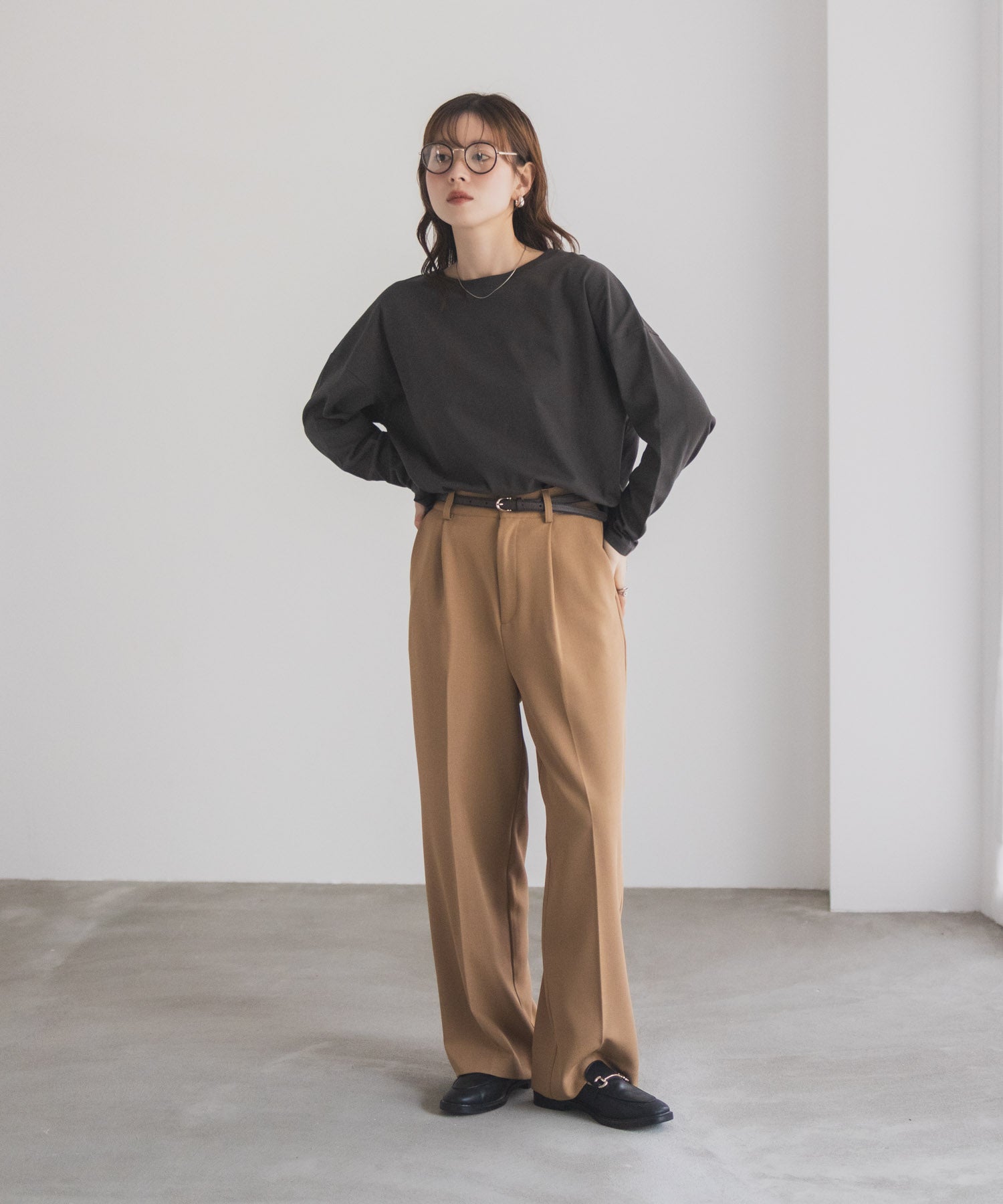 マックハウス Mac-House nAvy エブリーT 裾スリット長袖Tシャツ （オートミール） オートミール