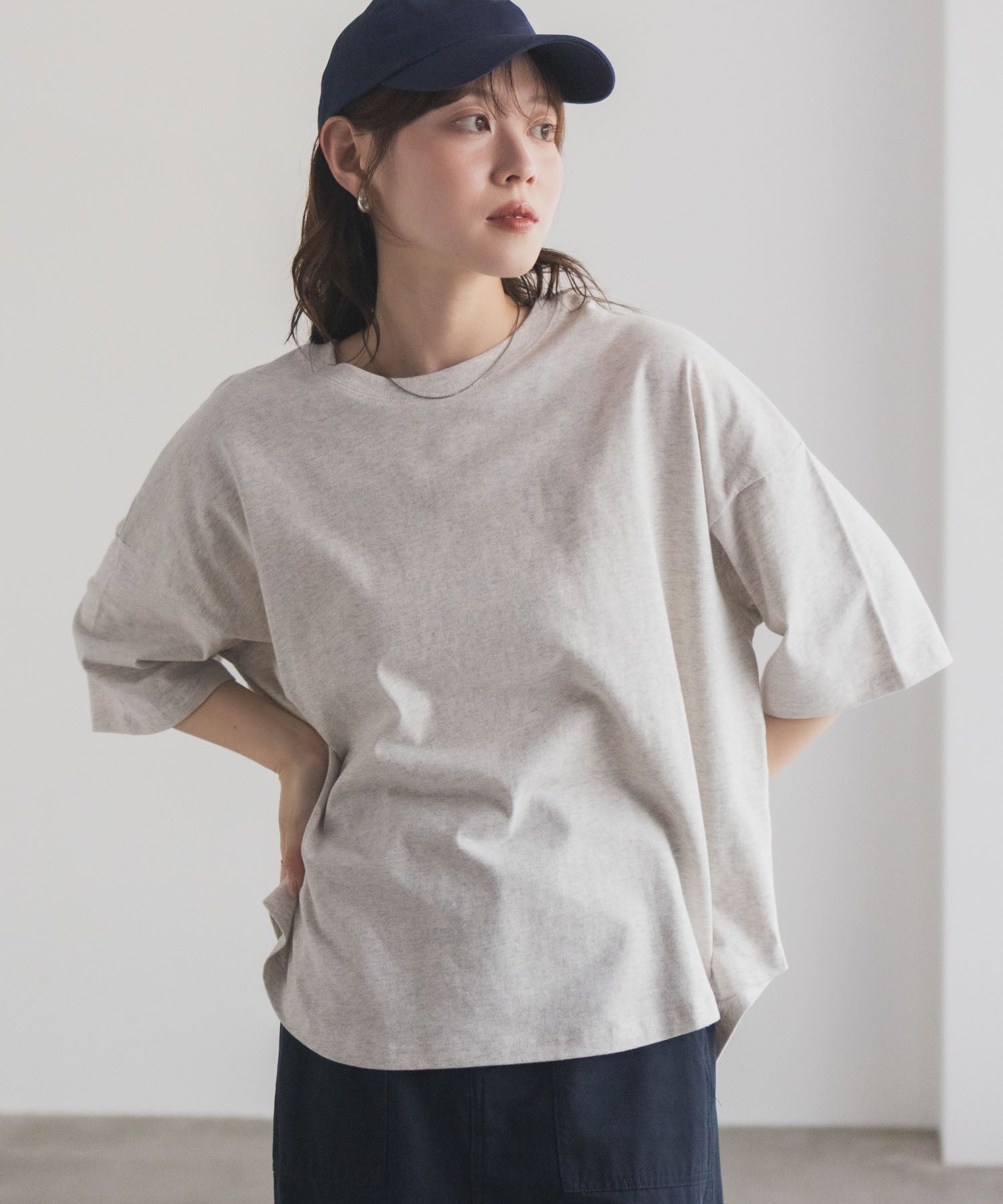 マックハウス Mac-House nAvy エブリーT 6分袖Tシャツ （チャコール） チャコール