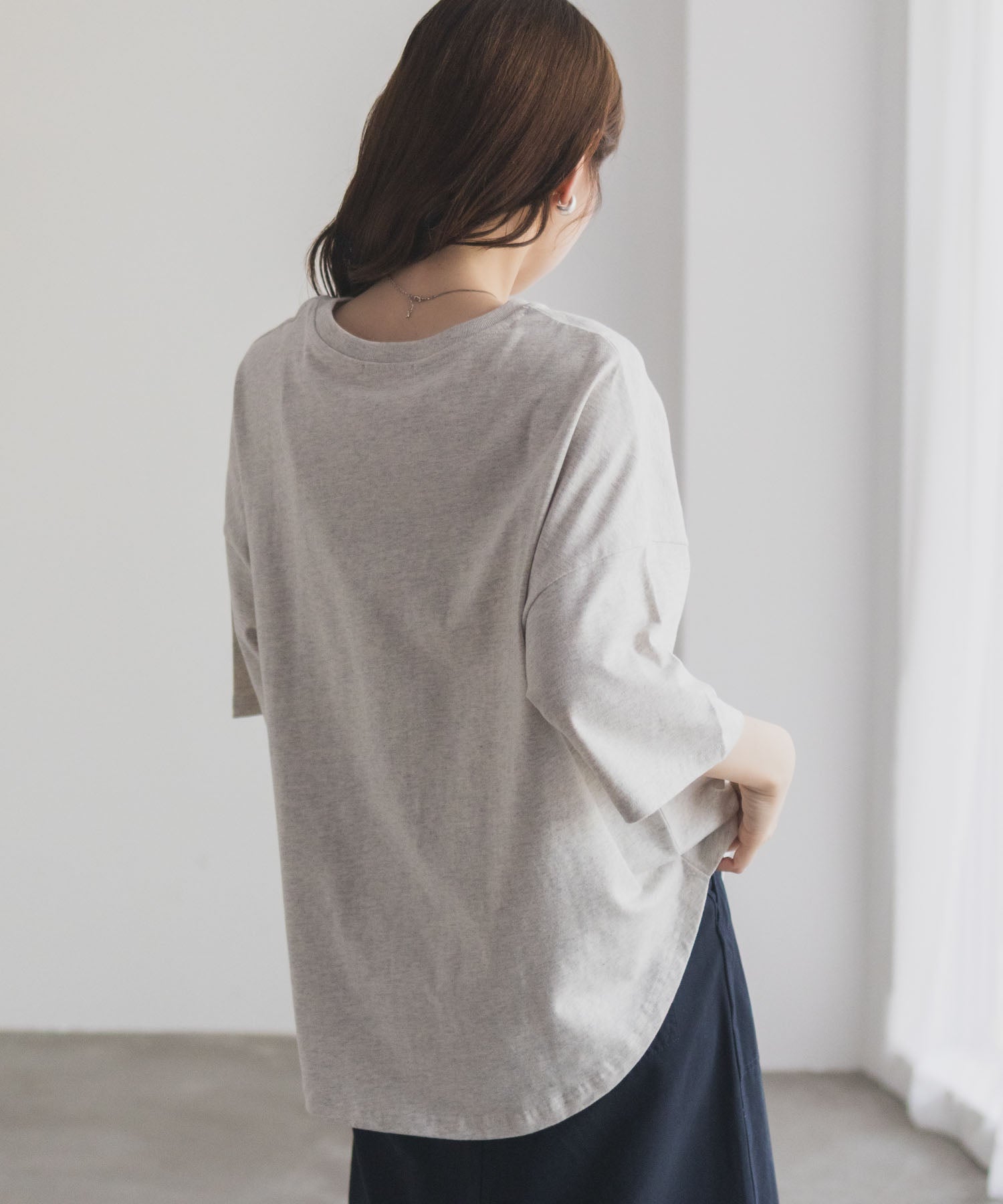 マックハウス Mac-House nAvy エブリーT 6分袖Tシャツ （チャコール） チャコール