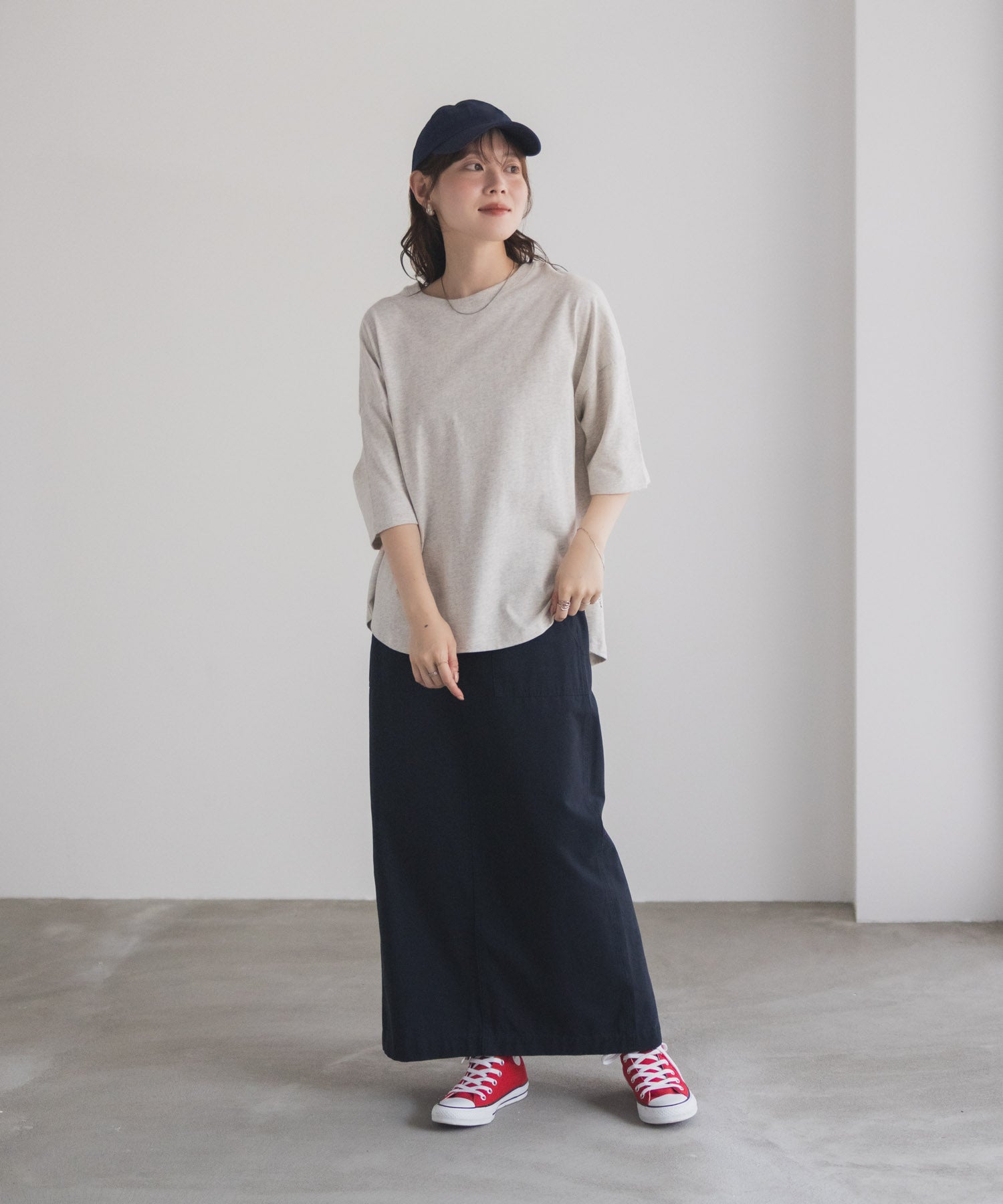 マックハウス Mac-House nAvy エブリーT 6分袖Tシャツ （チャコール） チャコール