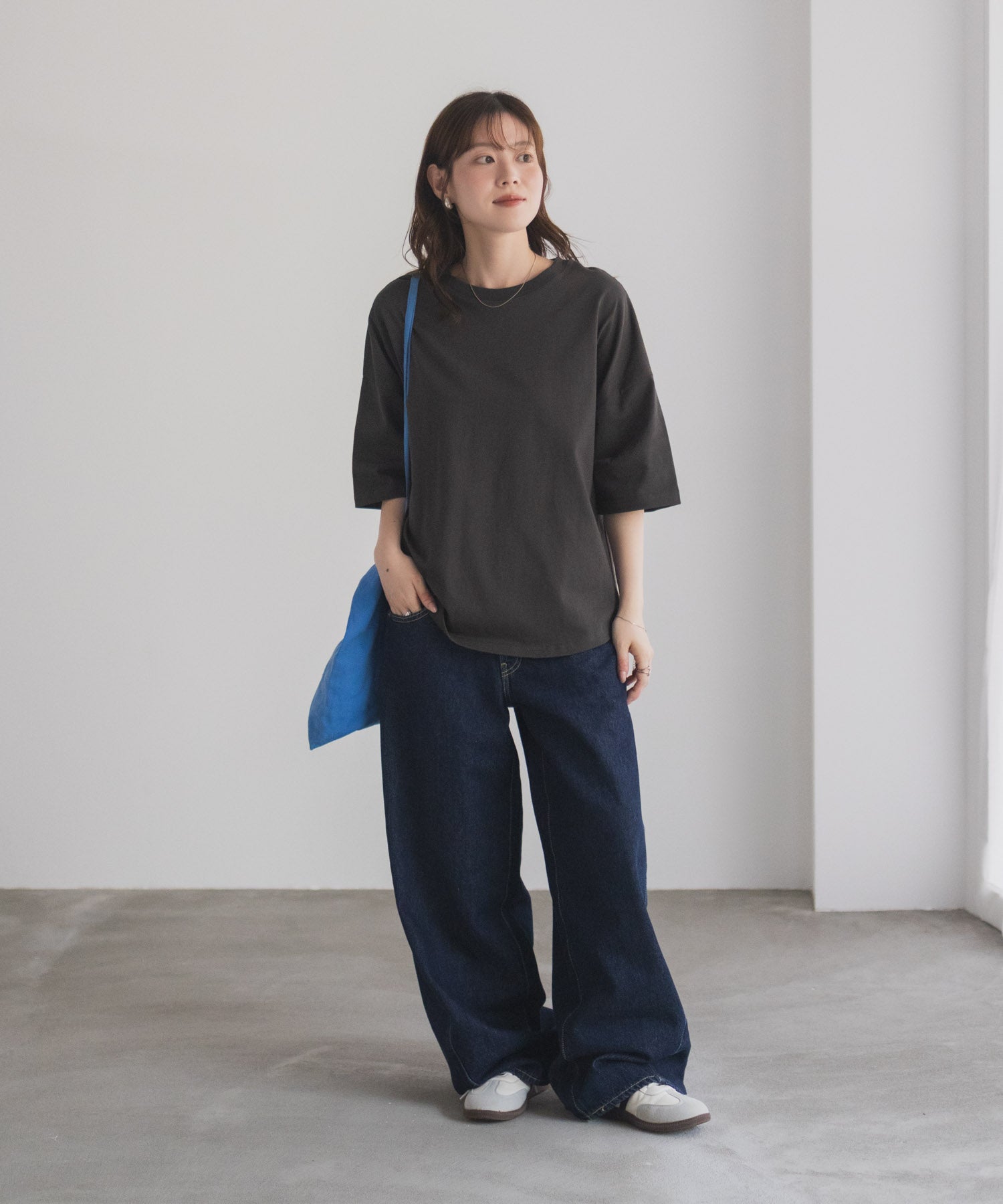 マックハウス Mac-House nAvy エブリーT 6分袖Tシャツ （チャコール） チャコール