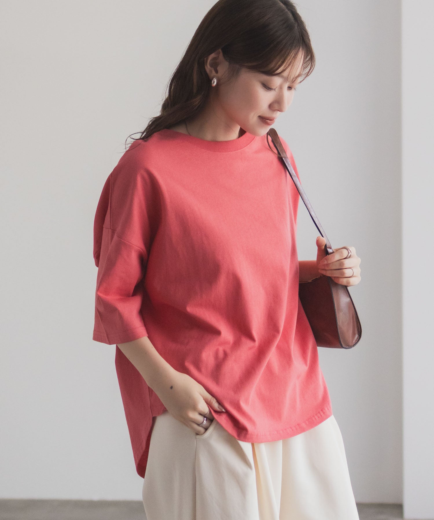 マックハウス Mac-House nAvy エブリーT 6分袖Tシャツ （チャコール） チャコール