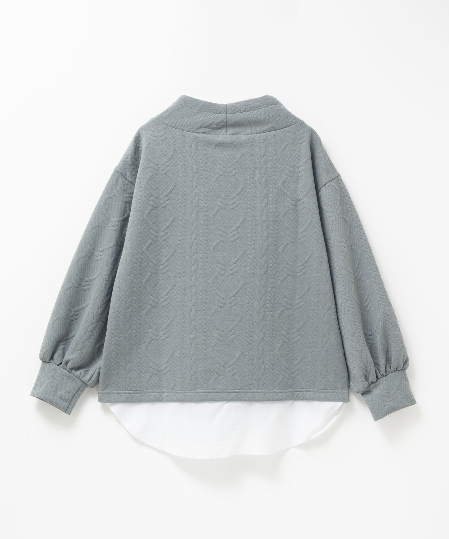 マックハウス Mac-House nAvy 時短ジャガードフェイクハイネックプルオーバー （ブラック） ブラック
