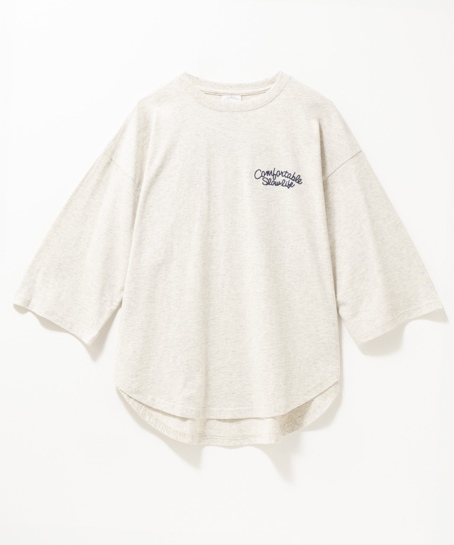 マックハウス Mac-House 刺繍ラウンドビッグ7分袖Tシャツ （グリーン） グリーン