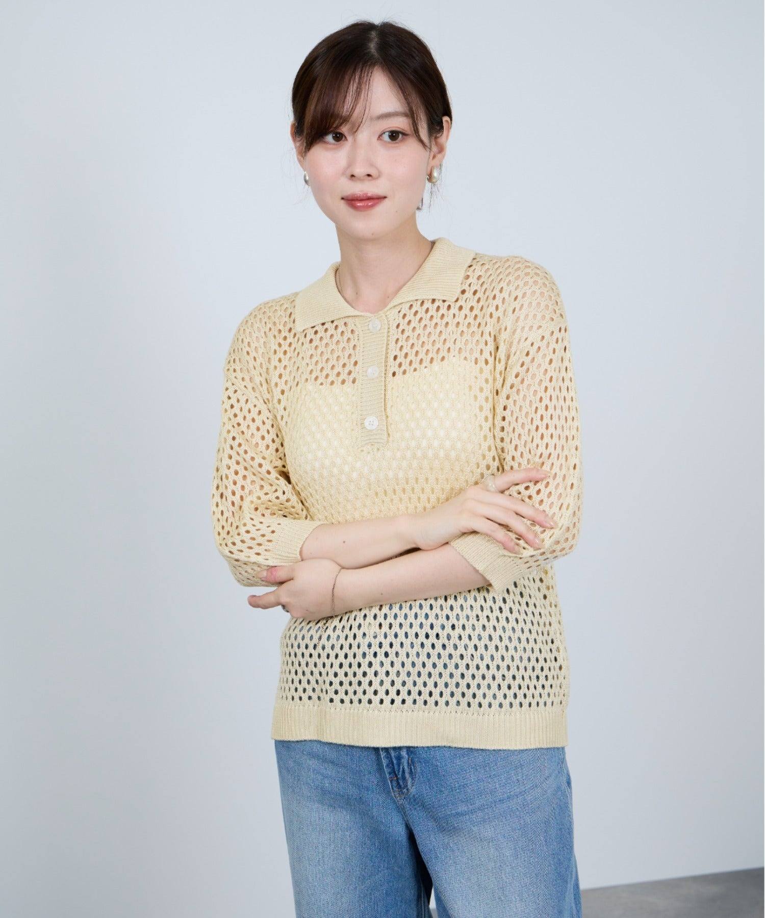 マックハウス Mac-House メッシュニットポロシャツ （ブラック） ブラック