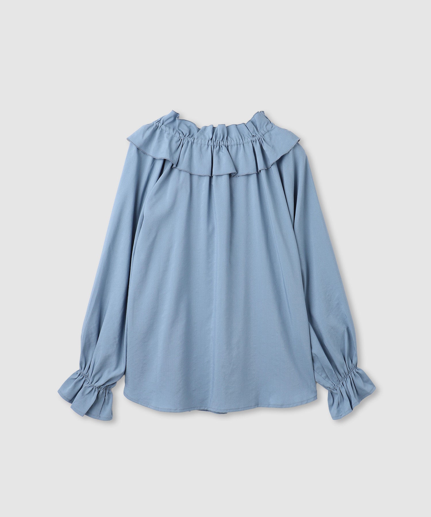 マックハウス Mac-House フリルネックボウタイブラウス （ブルー） ブルー