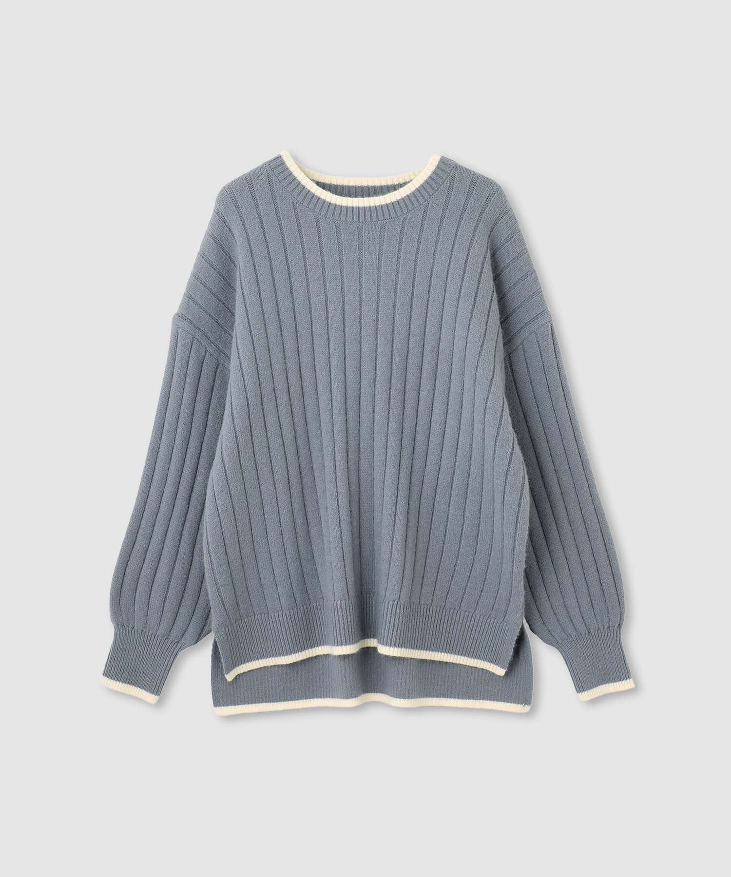 マックハウス Mac-House nAvy もちり もちもち 洗えるニット 配色クルーネック （ベージュ） ベージュ