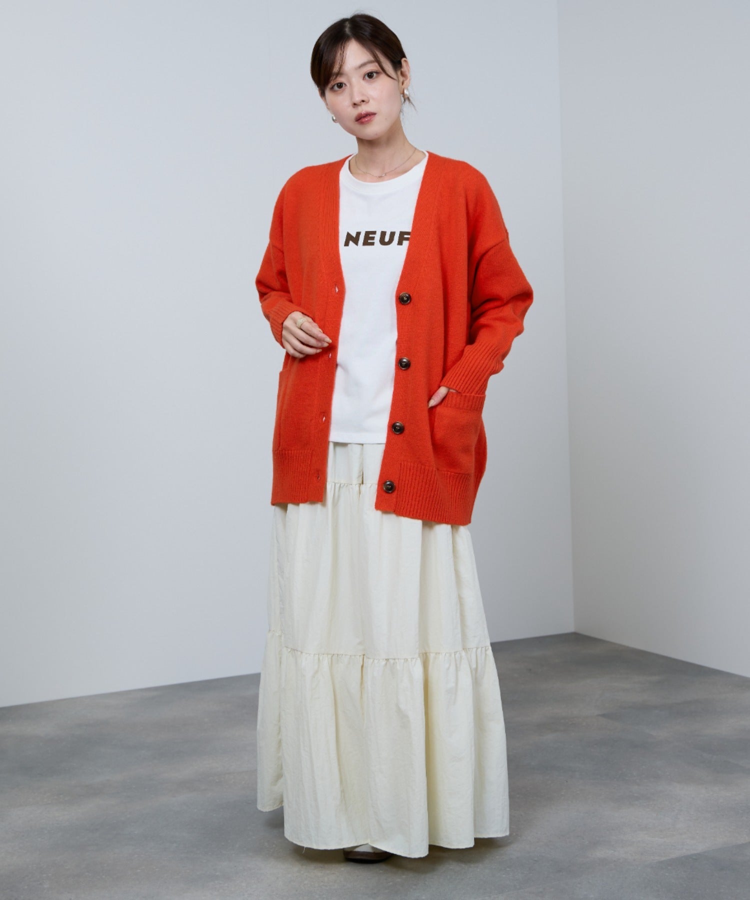 マックハウス Mac-House nAvy もちり もちもち 洗えるニット Vネックカーディガン （チャコール） チャコール