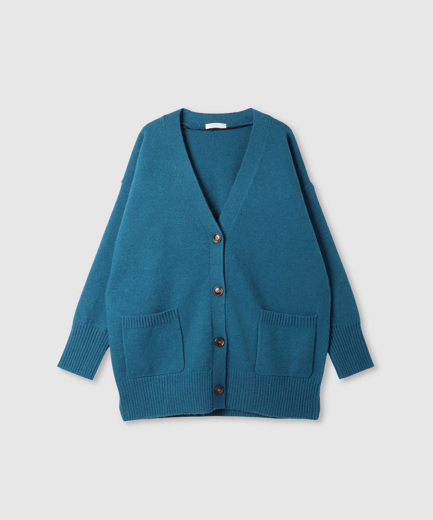 マックハウス Mac-House nAvy もちり もちもち 洗えるニット Vネックカーディガン （チャコール） チャコール