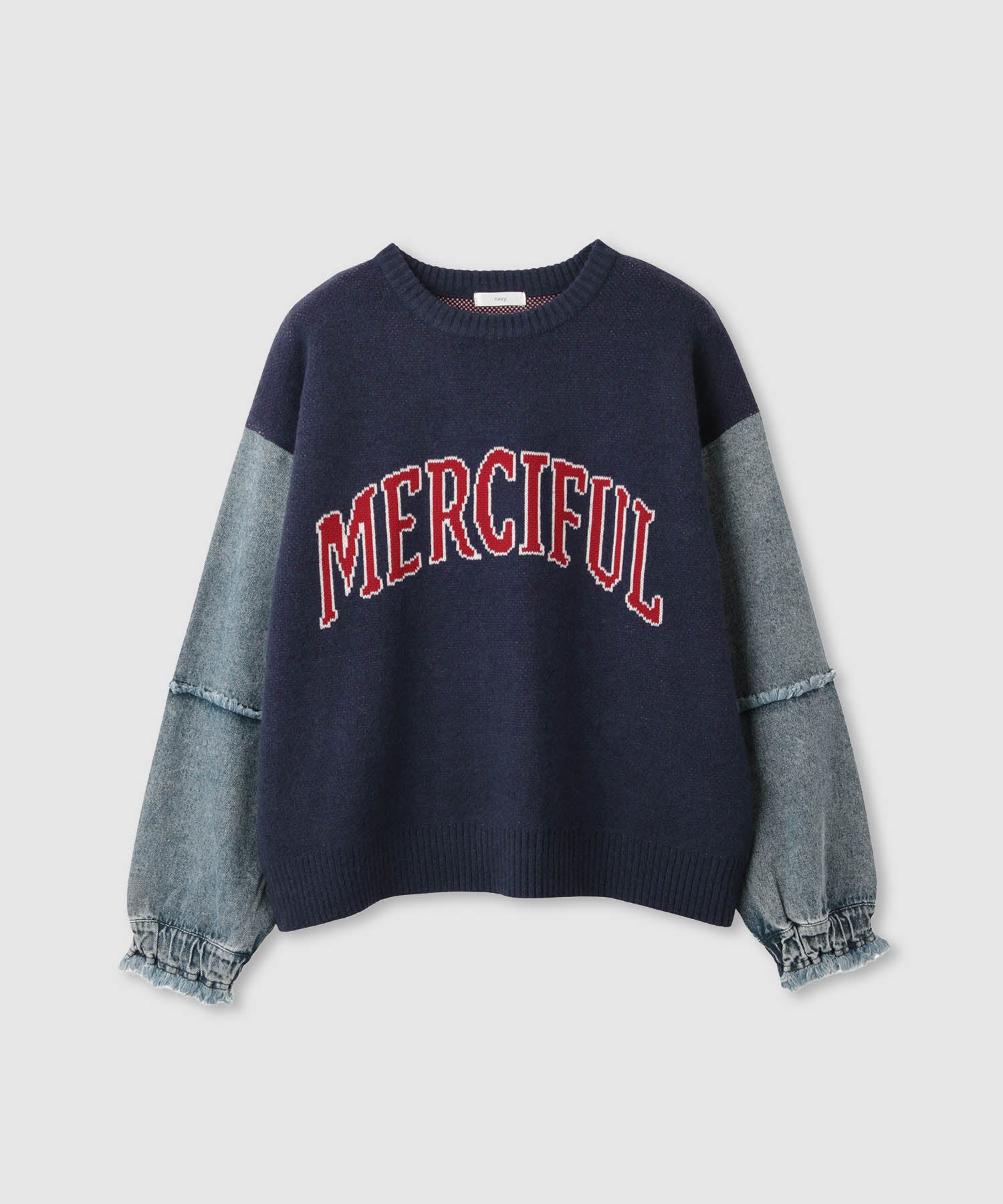ニット/セーター MAC Mac-House Navy Knit × Denim Pullover