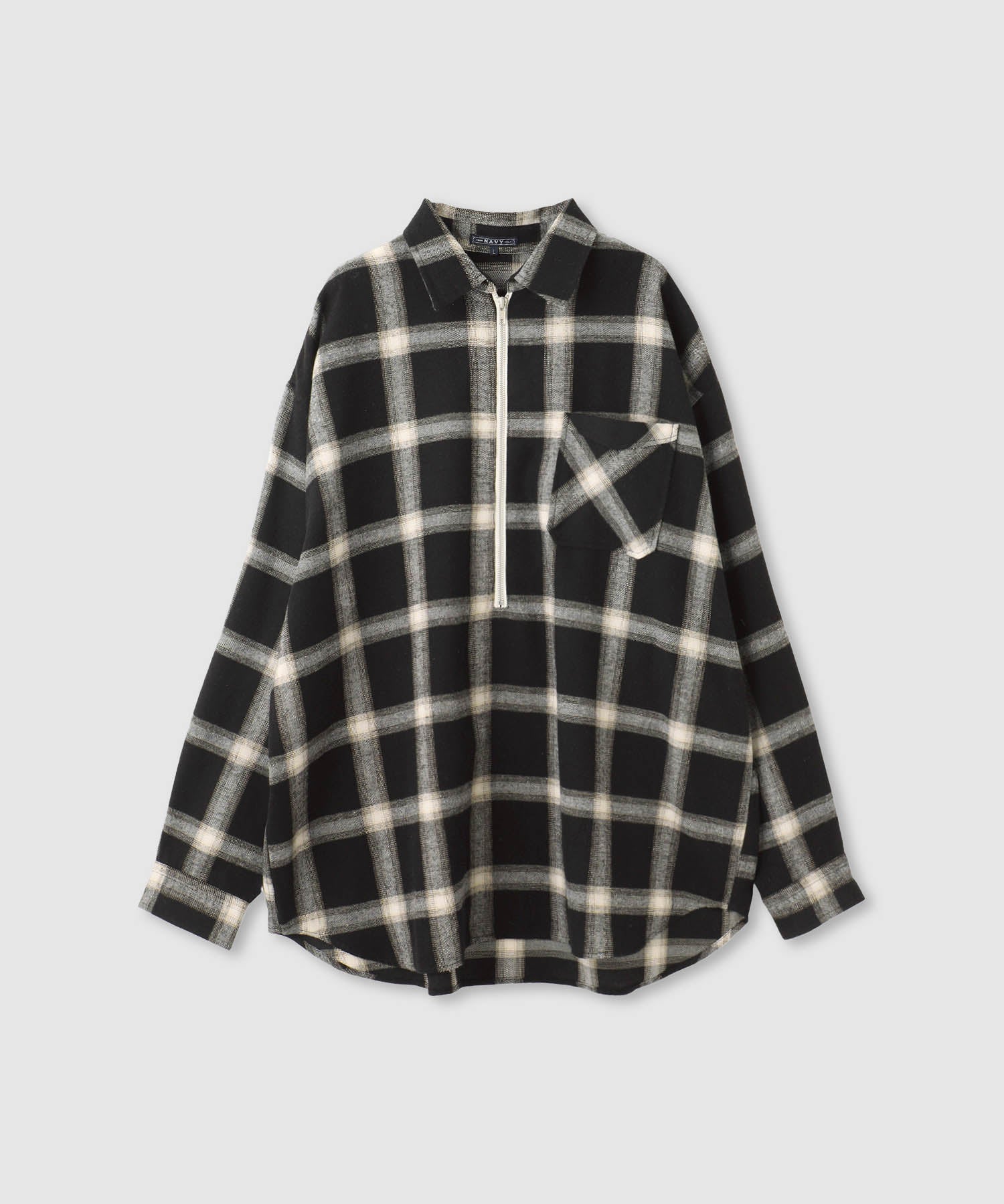 マックハウス Mac-House nAvy ハーフジップオンブレネルシャツ （ブルー） ブルー